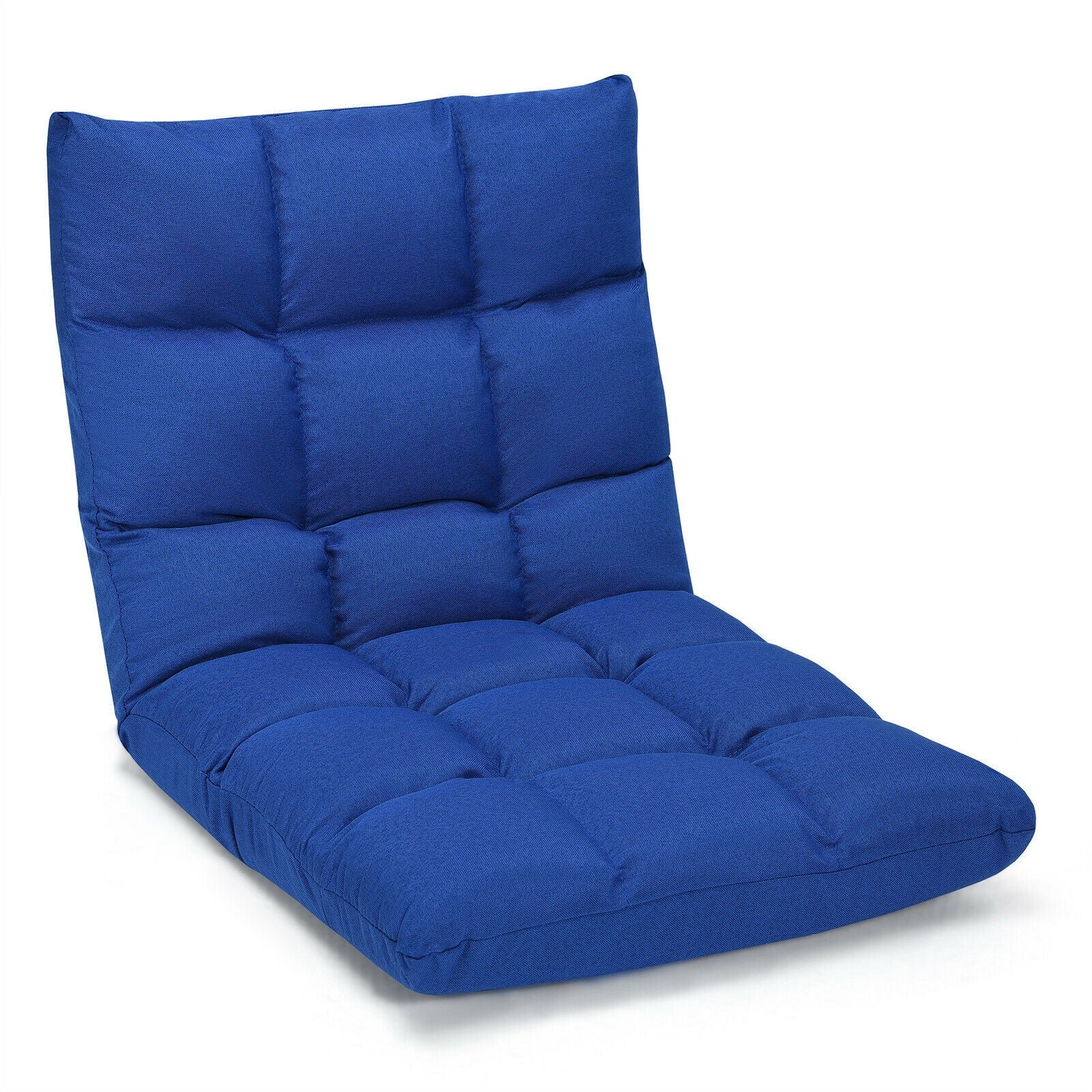 Adjustable Floor Gaming Sofa Chair 14-Position Cushioned Folding - Giantexus