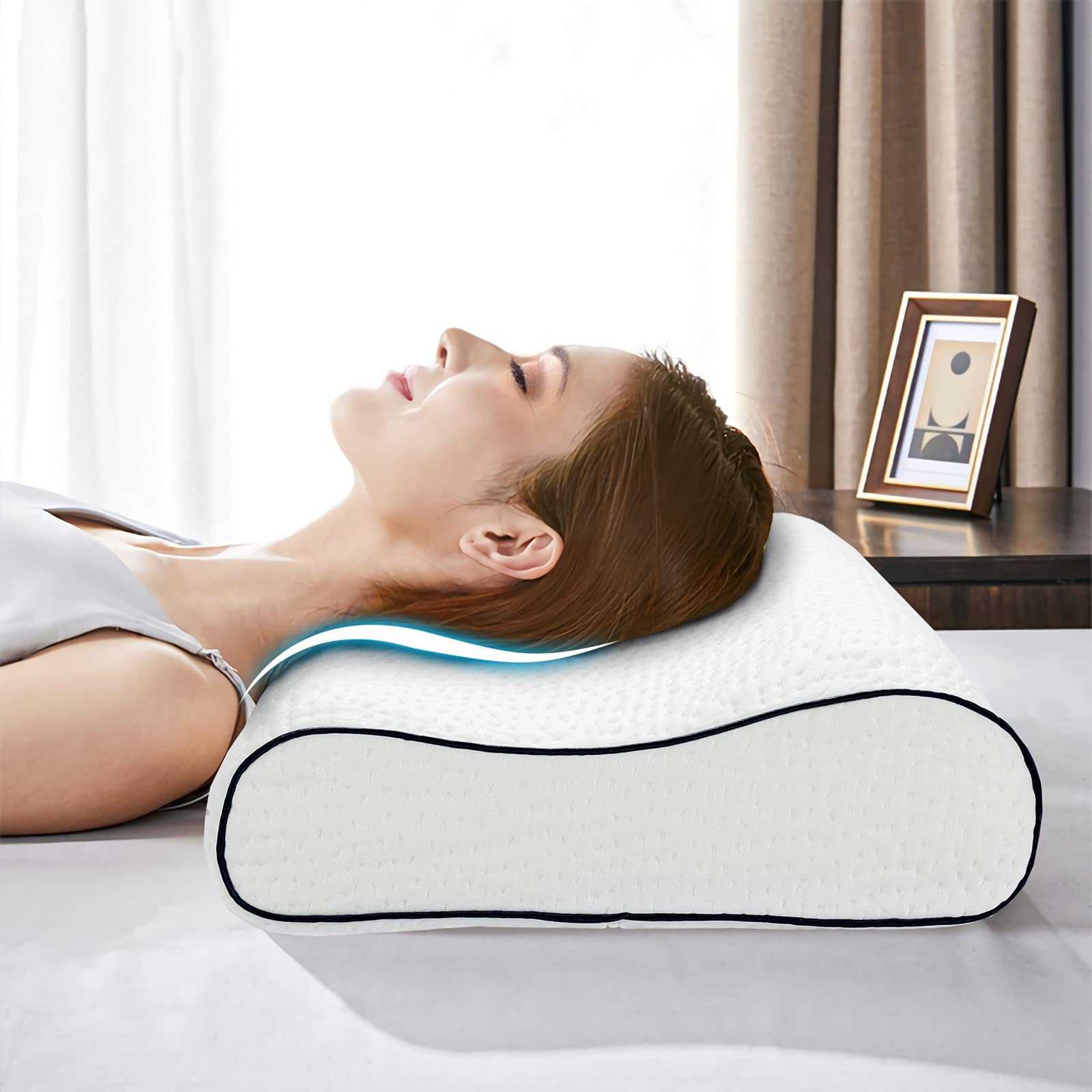 Giantex Memory Foam Pillow, Ergonomic Cervical Support Sleeping Pillow for Neck & Shoulder Relieve