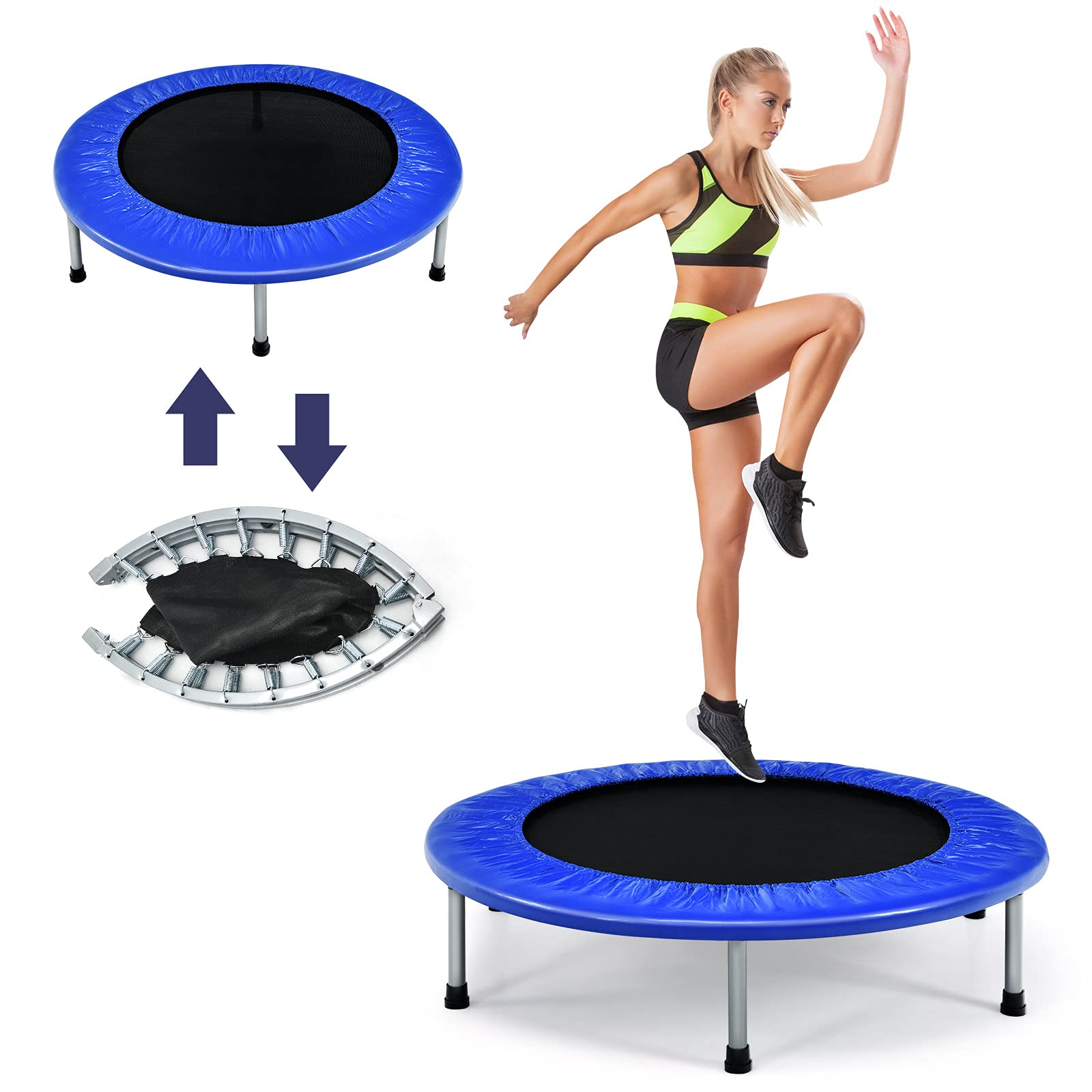 Portable Recreational Fitness Trampoline for Adults Kids