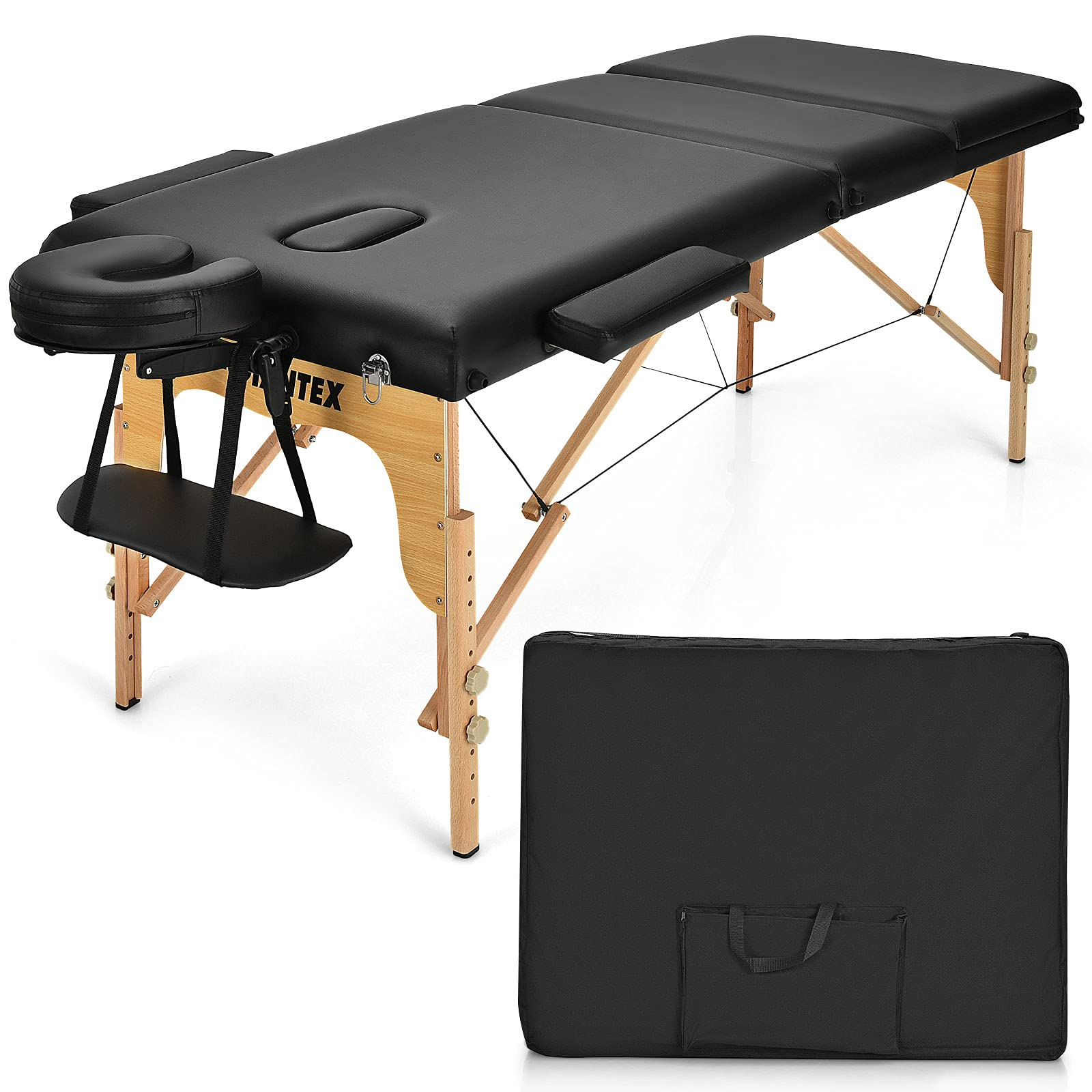 Giantex 84inch Folding Massage Table Spa Bed, 3 Folding Mode