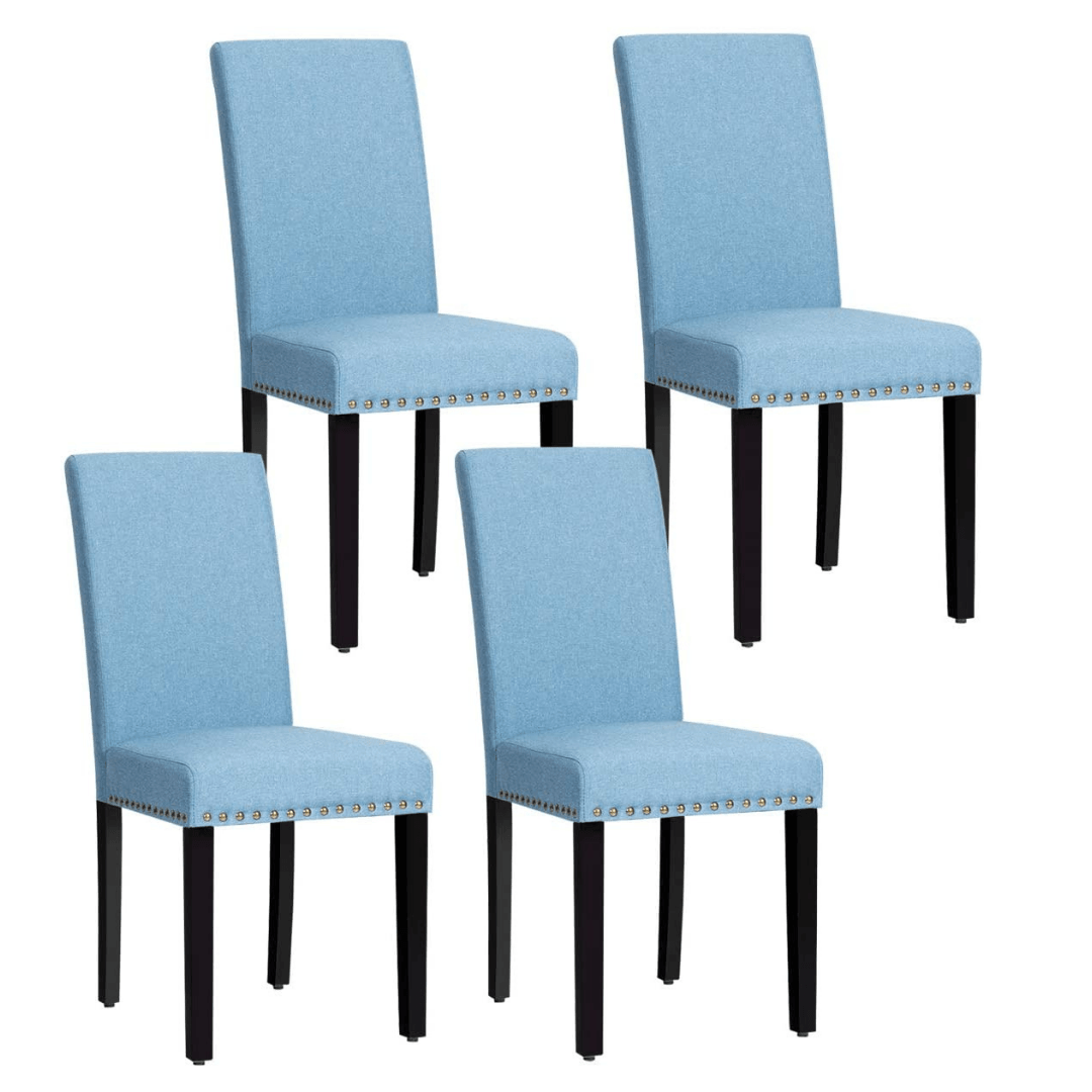 Giantex Upholstered Dining Chairs Set of 2 or 4, Fabric Side Chairs w/Wood Legs - Giantexus