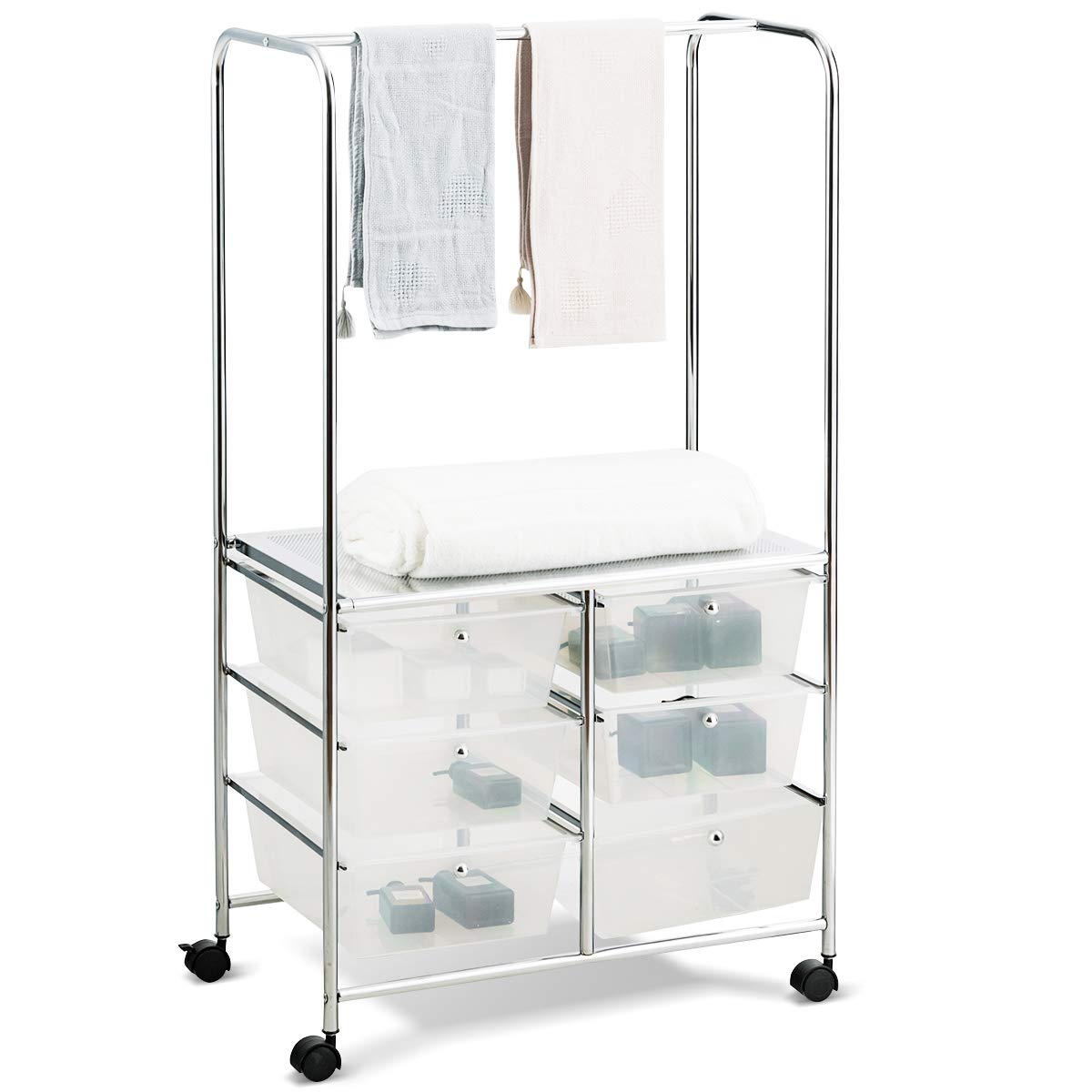 Giantex 6 Drawer Storage Cart, Office School Organizer Cart
