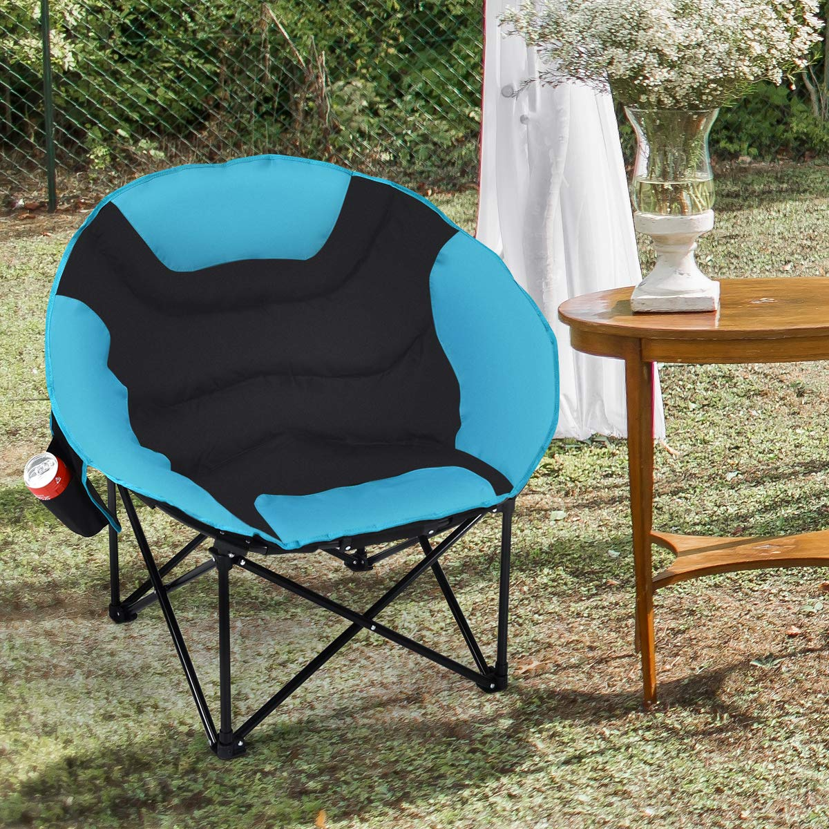 Giantex Folding Camping Chair Moon Saucer Chair