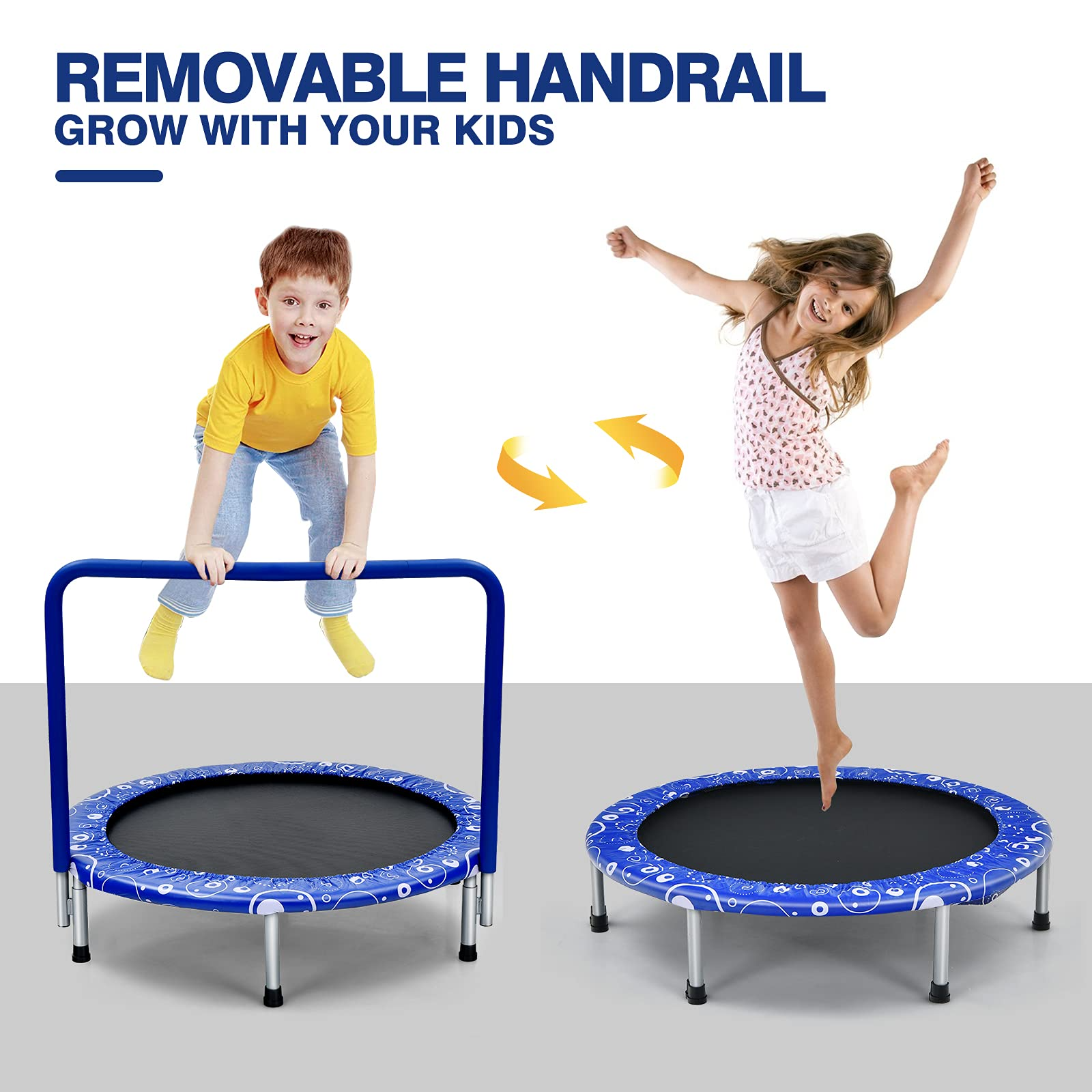 36-Inch Mini Kids Trampoline with Foamed Handle