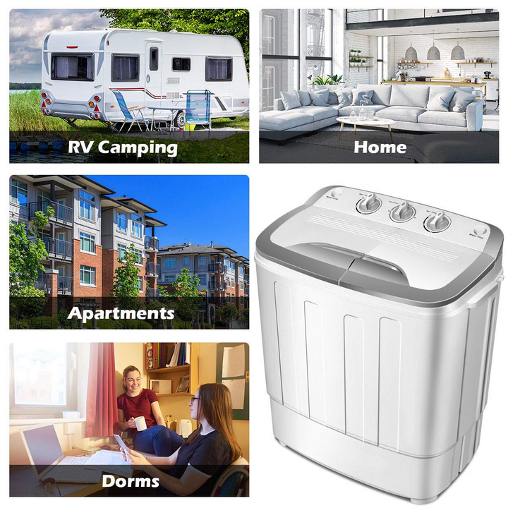 Portable Twin Tub Mini Clothes Washer Machine for Apartment