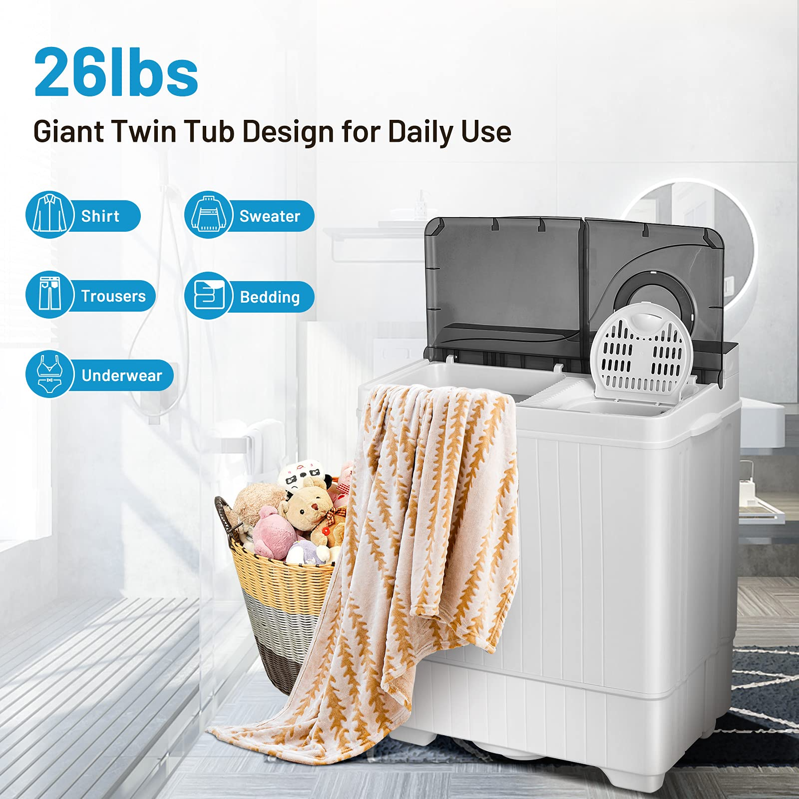 Compact Washing Machine for Apartment, Dorm and RV