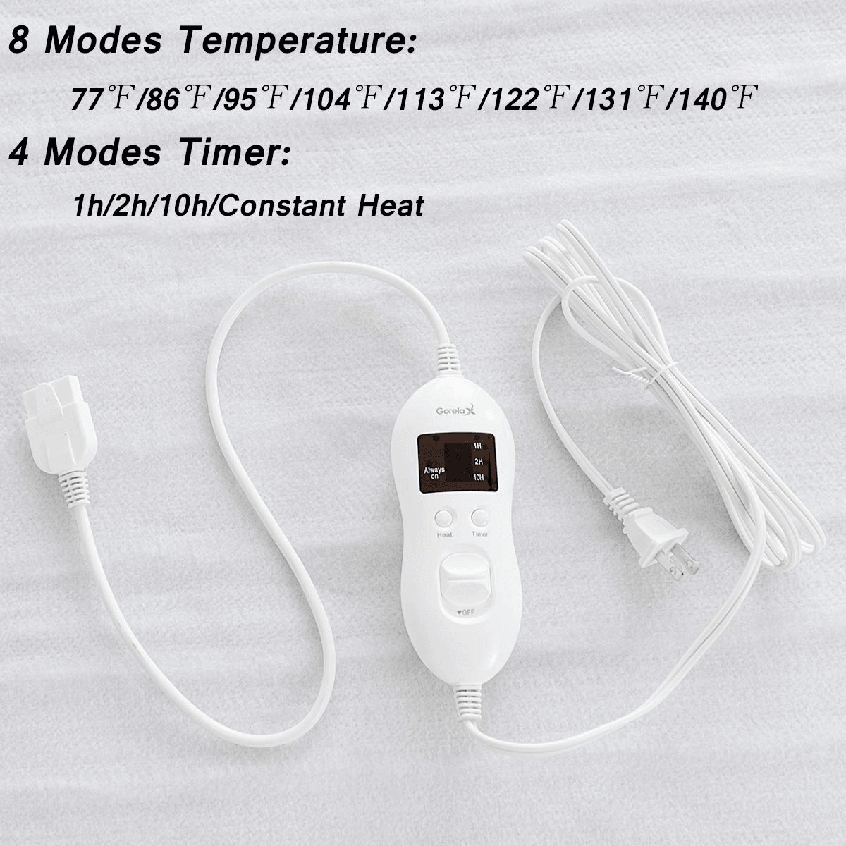 Giantex Heated Electric Mattress Pad w/ 8 Temperature Regulation (Twin/Full/Queen/King) - Giantexus