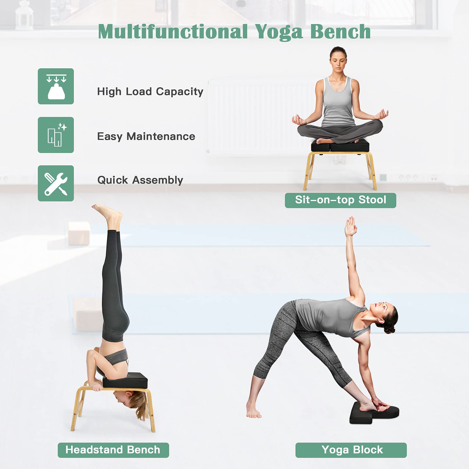 Giantex Yoga Headstand Bench, Upside Down Chair for Balance Training