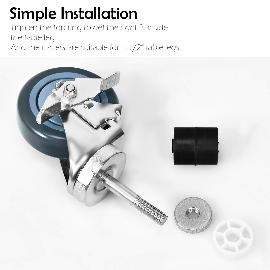 Giantex Food Prep Table, Commercial Kitchen Work Table w/ 4 Casters