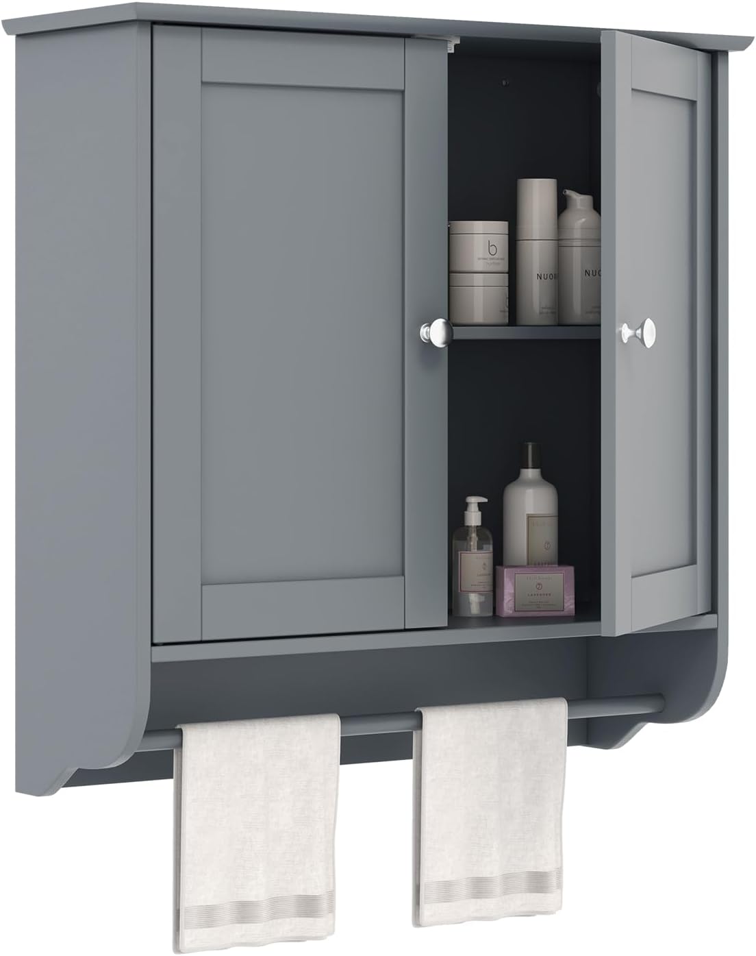 Bathroom Cabinet Wall Mounted - Over The Toilet Medicine Cabinet with Double Doors - Giantex