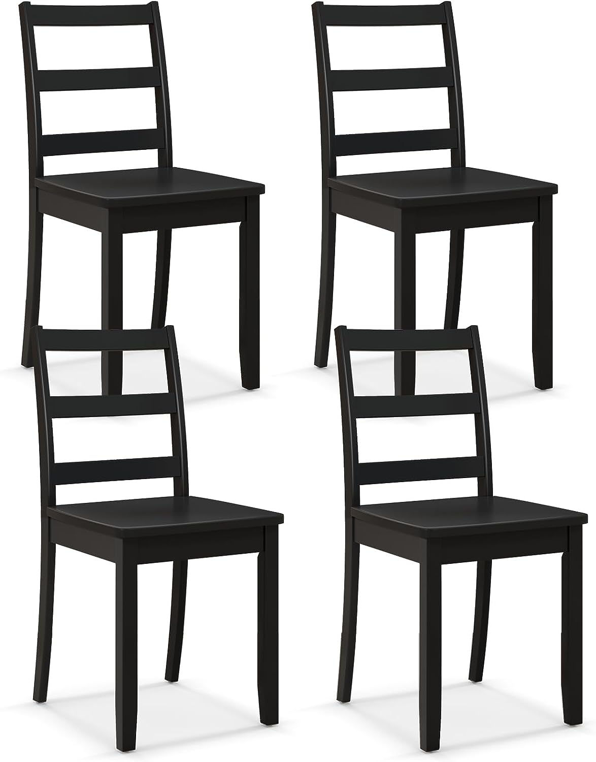 Wood Dining Chairs, Black- Giantex