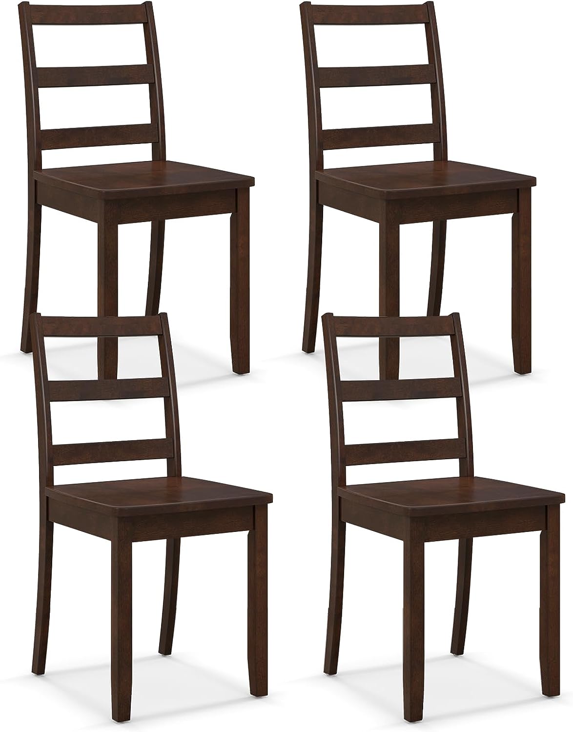 Wood Dining Chairs, Brown- Giantex