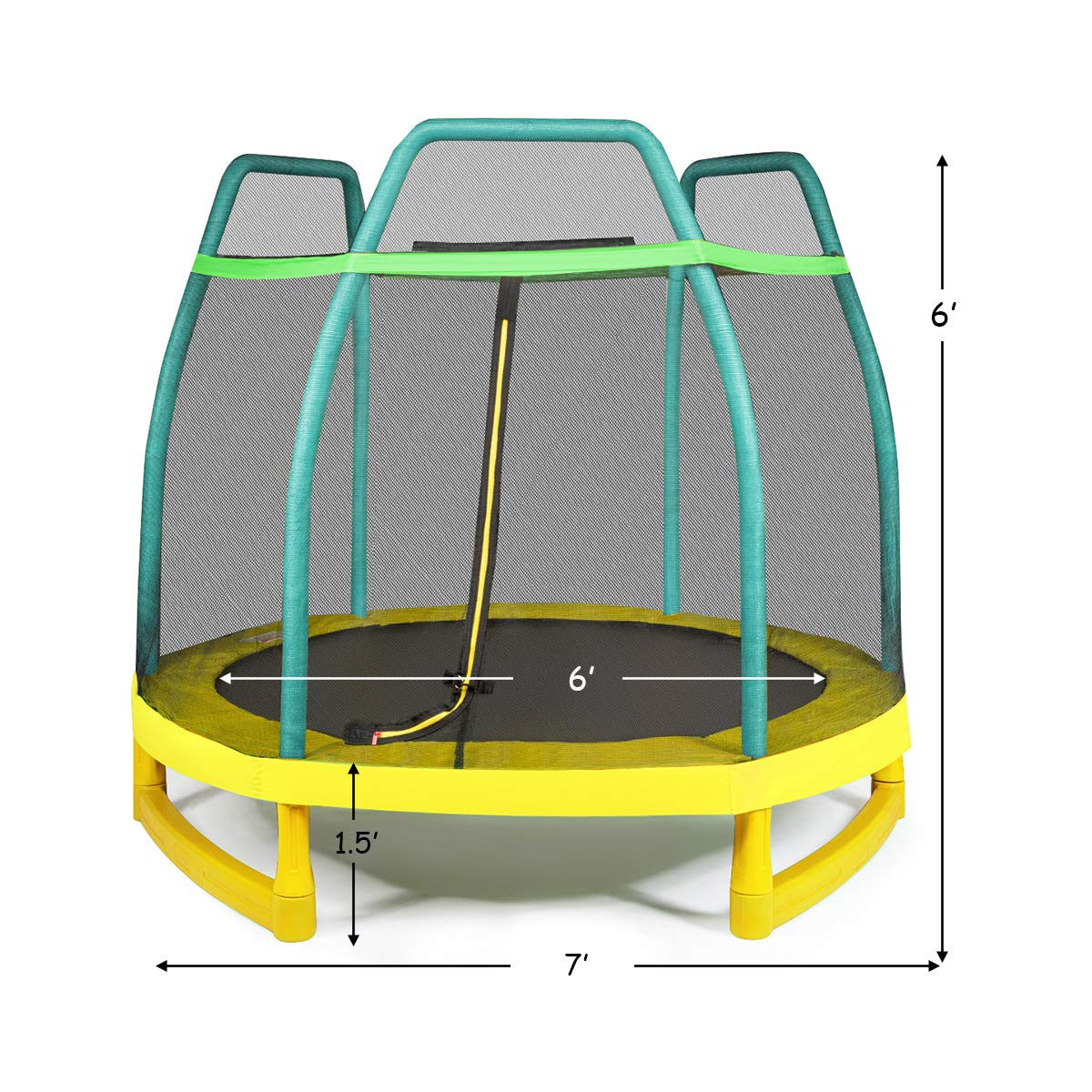 Giantex 7 Ft Kids Trampoline w/Safety Enclosure Net
