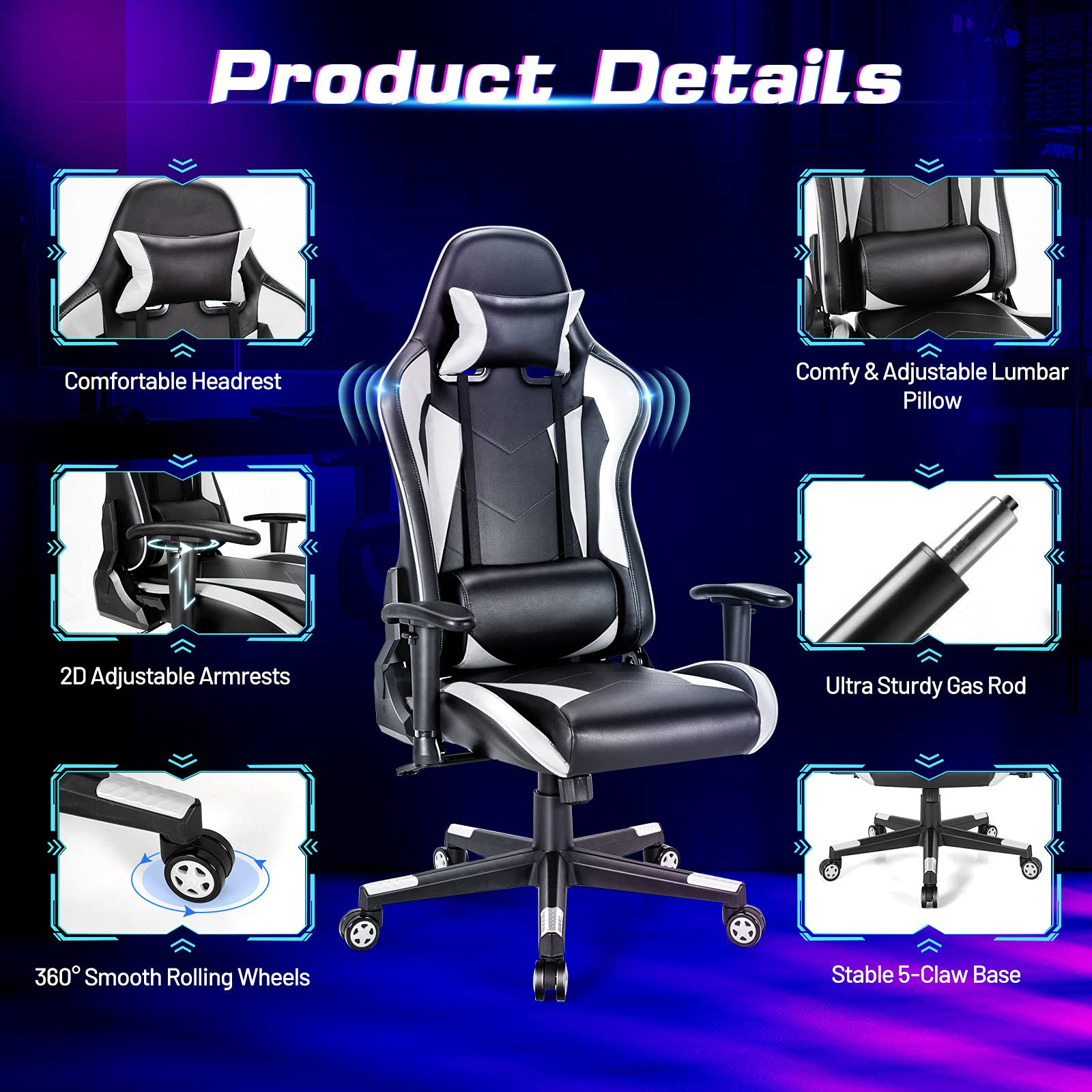 Giantex Home Office Chair PU Leather Desk Chair