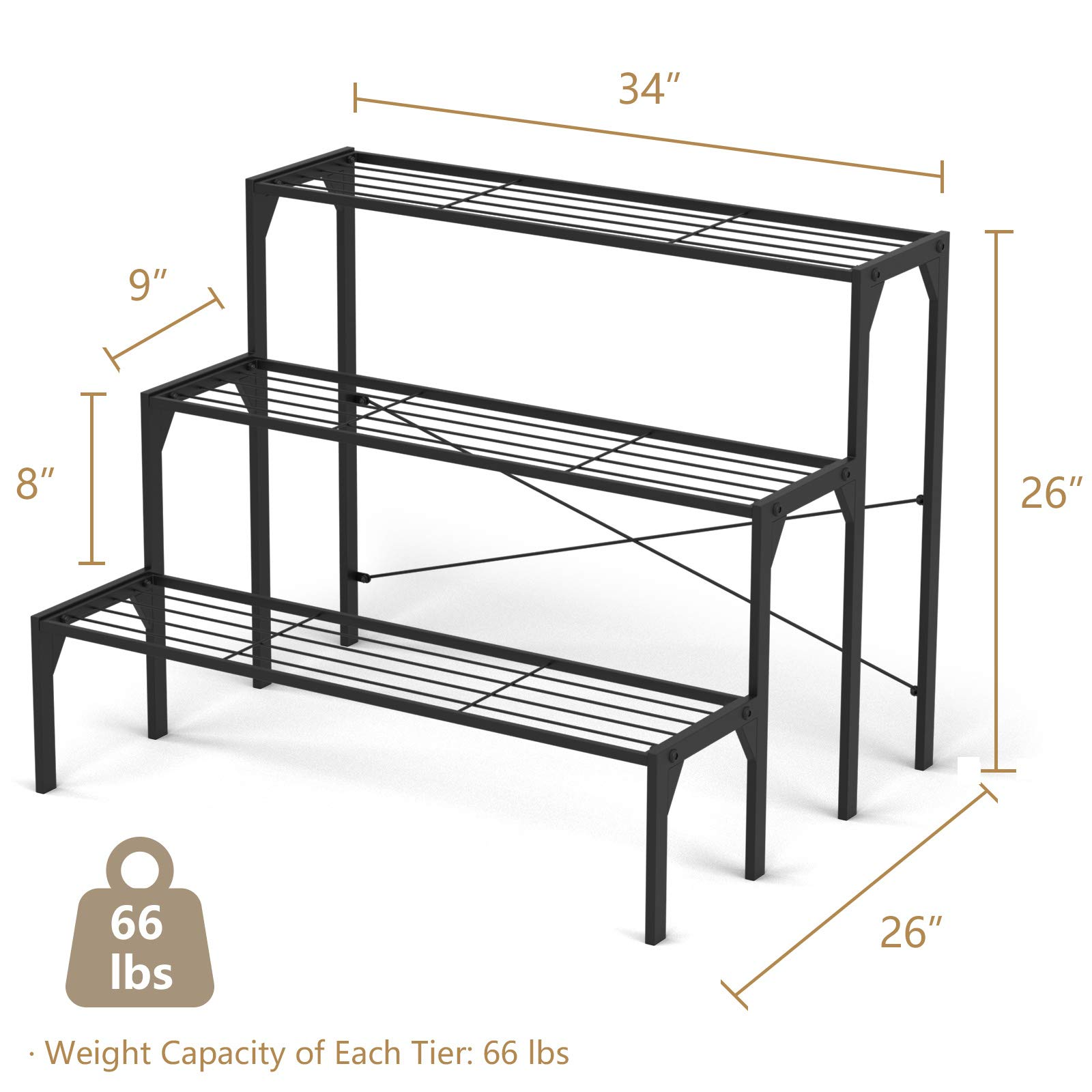 Giantex 3 Tiers Metal Plant Stand