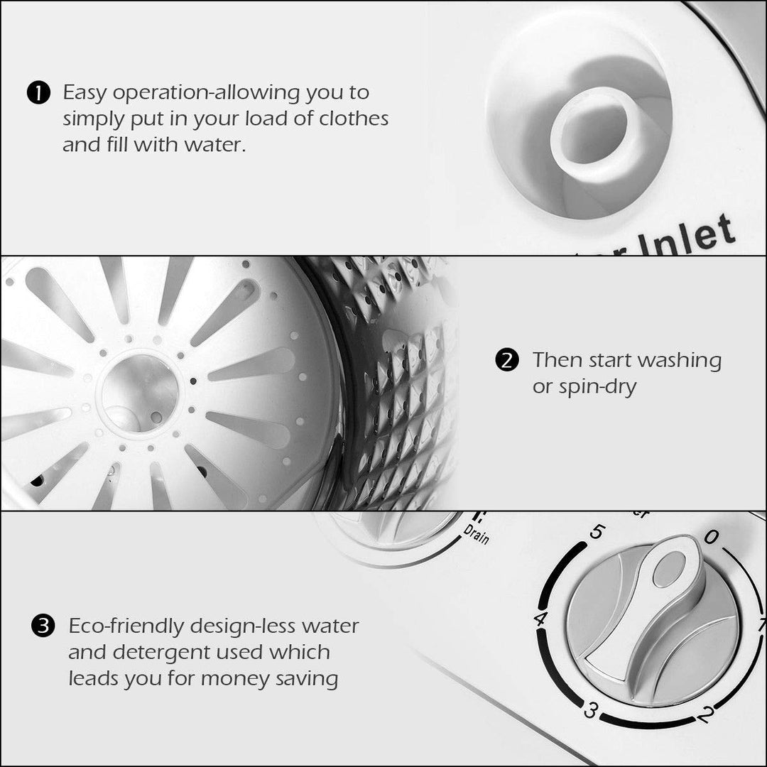 Portable Twin Tub Mini Clothes Washer Machine for Apartment