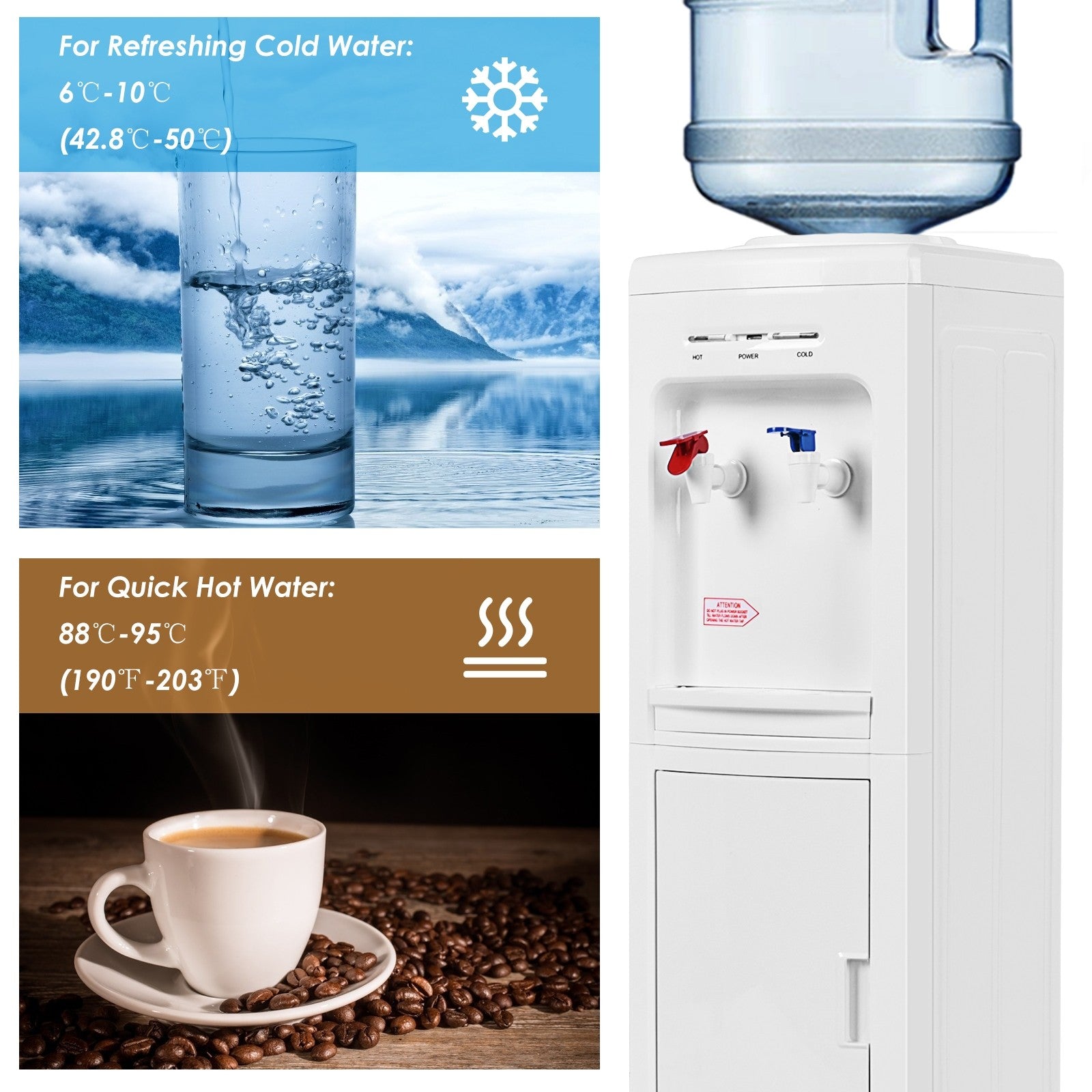 Top Loading Water Cooler Dispenser - Giantex