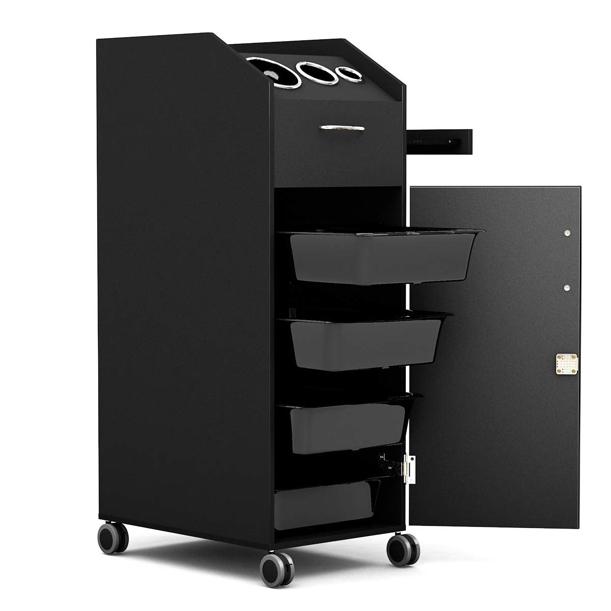 Giantex Salon SPA Beauty Rolling Trolley Cart, Storage Organizer with 4 Drawers Lockable