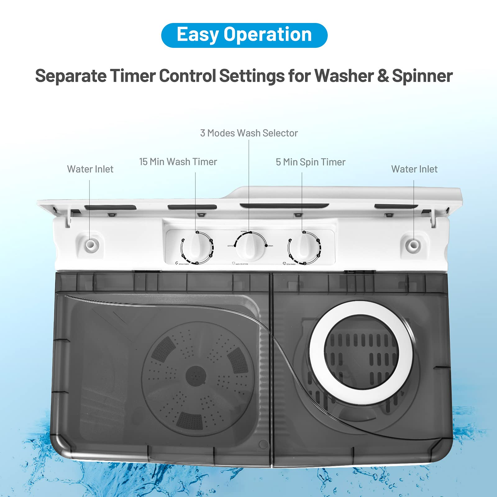 Compact Washing Machine for Apartment, Dorm and RV