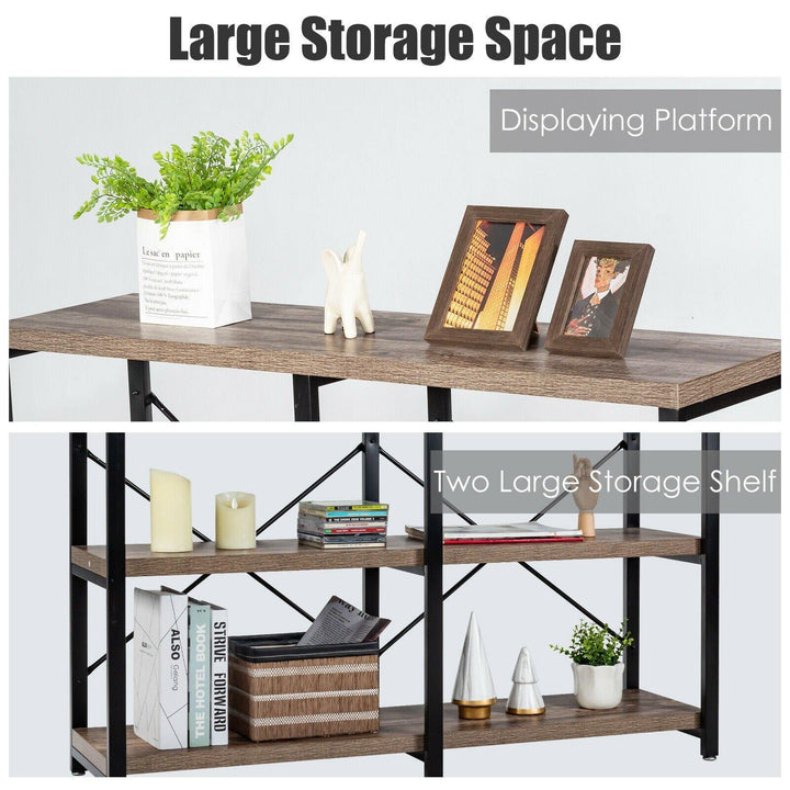 3-Tier Console Table Sofa Side Table, Entryway Foyer Table - Giantexus