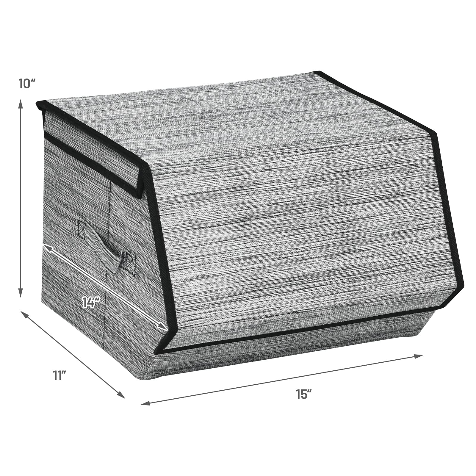 Giantex Storage Bins Set of 4 Stackable Cubes Fabric Baskets w/ Lid, Handles