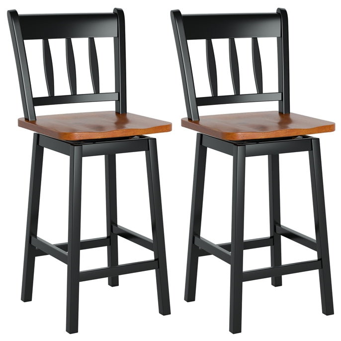 30.5 Inch Rubber Wood Bar Chairs - Giantex