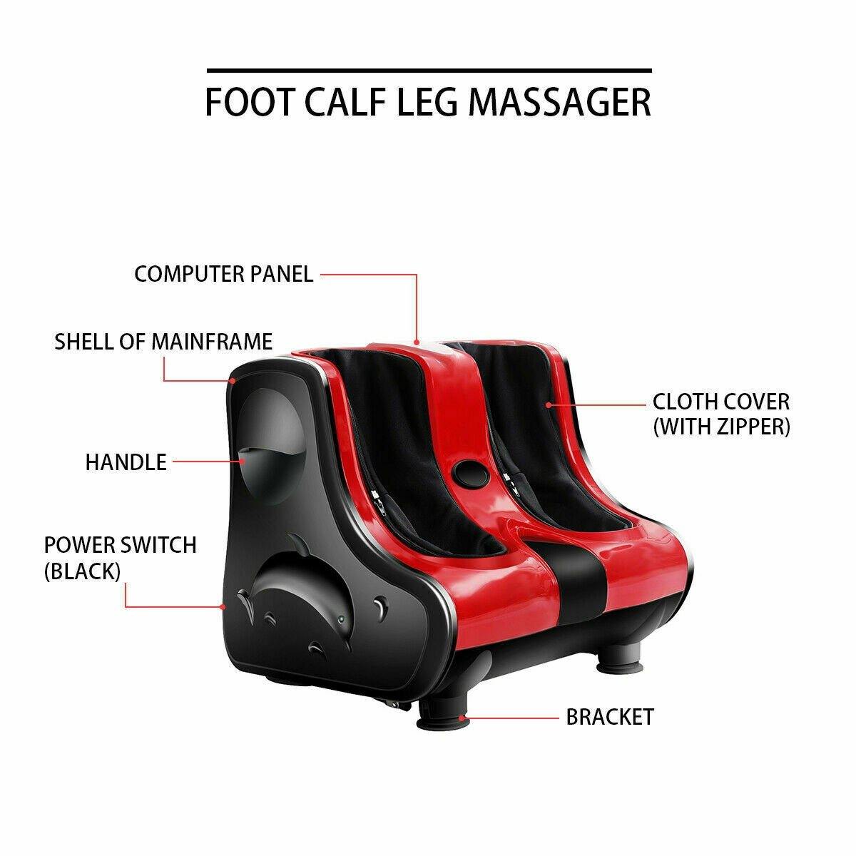 Giantex Foot Calf Leg Massager Machine, Shiatsu Kneading Rolling Vibration Heating - Giantexus