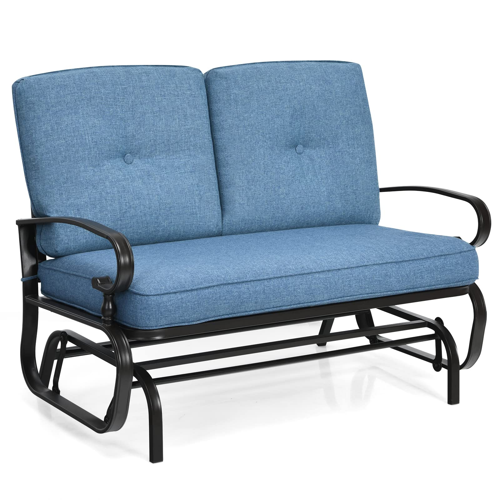 Giantex Outdoor Glider Bench Patio Loveseat with Cushions