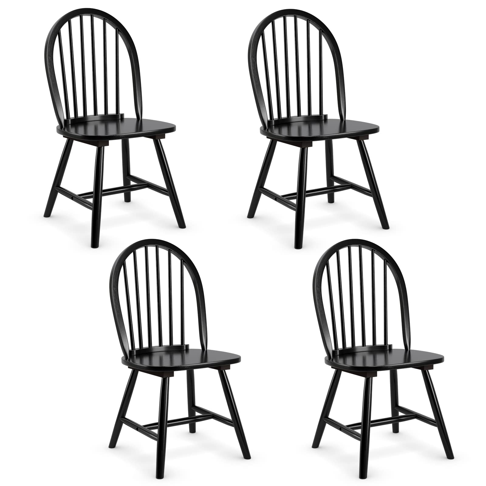 Giantex Wood Dining Chairs, French Country Armless Spindle Back Dining Chairs