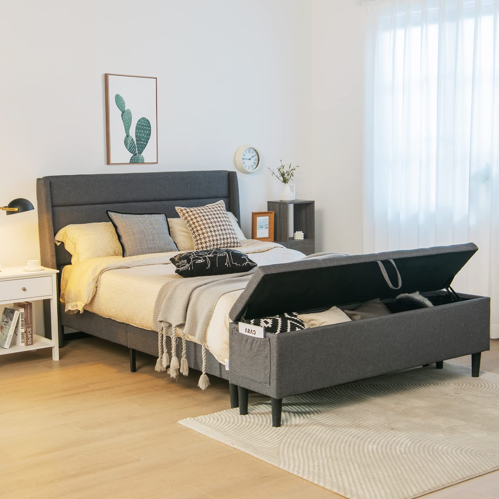 Giantex Bed Frame with Storage Ottoman