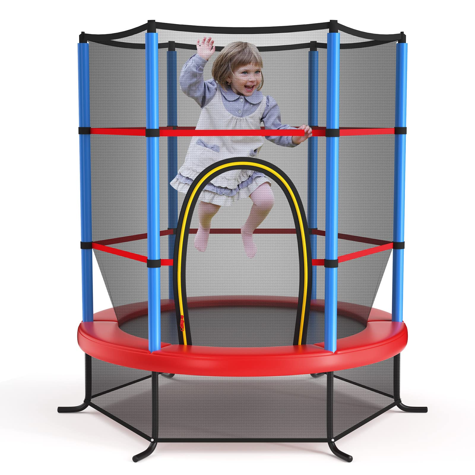 55" Kids Trampoline with Safety Enclosure Net - Giantex