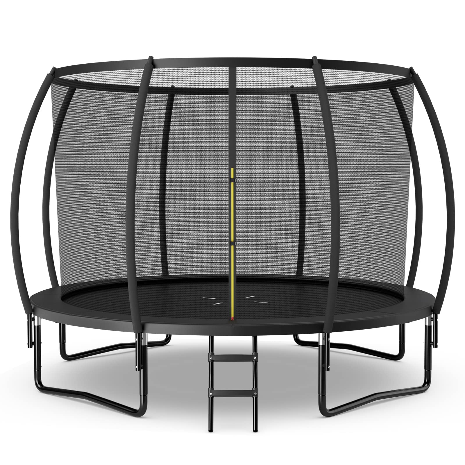 Giantex 8FT 10FT 12FT Trampoline with Enclosure, ASTM Approved Outdoor Large Trampoline with Ladder