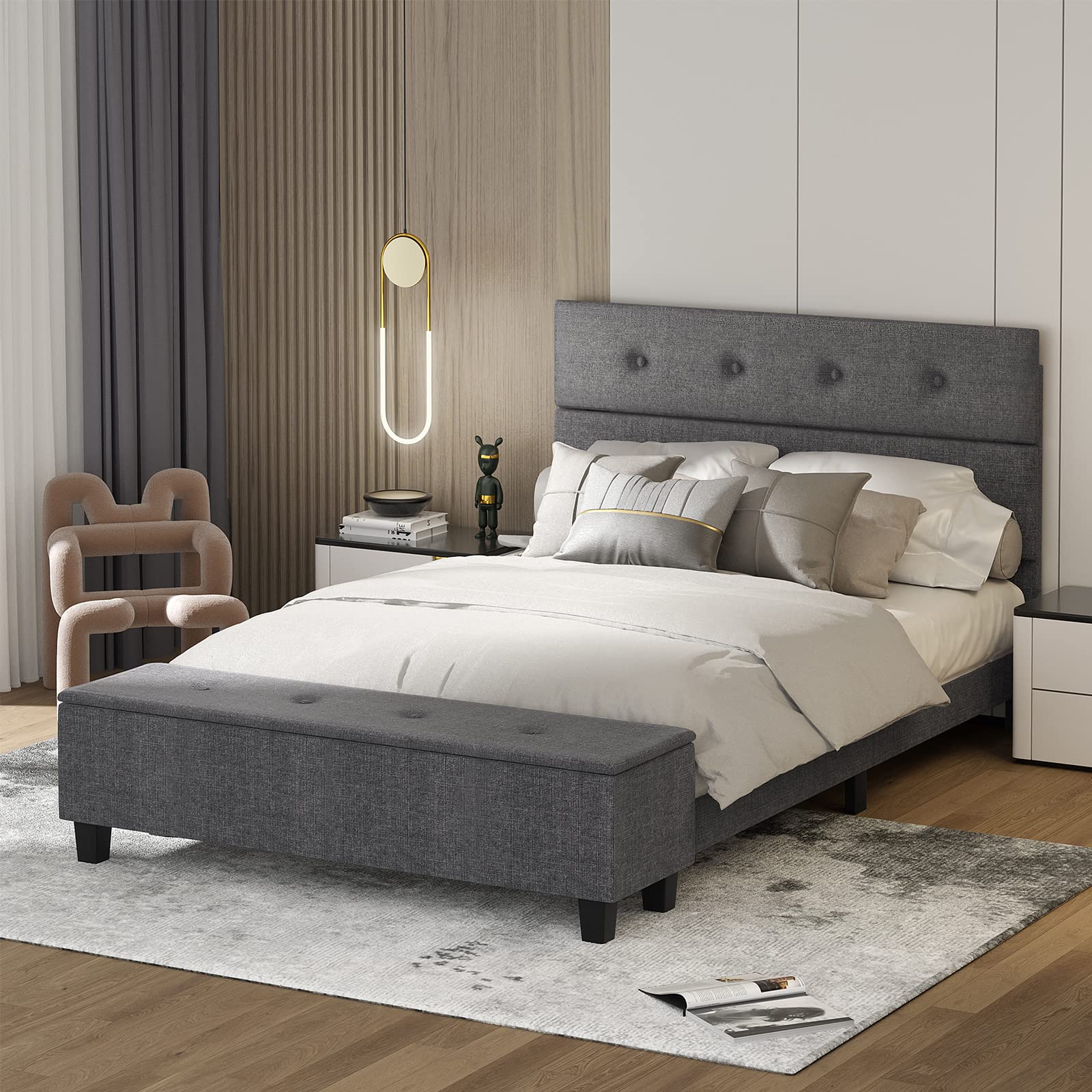 Bed Frame with Ottoman Storage - Giantex