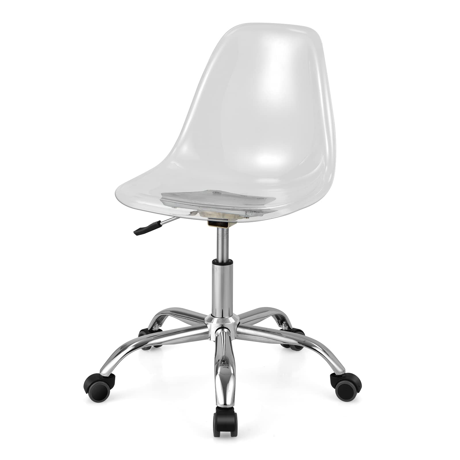 Swivel Acrylic Armless Adjustable Height Office Chair Costway