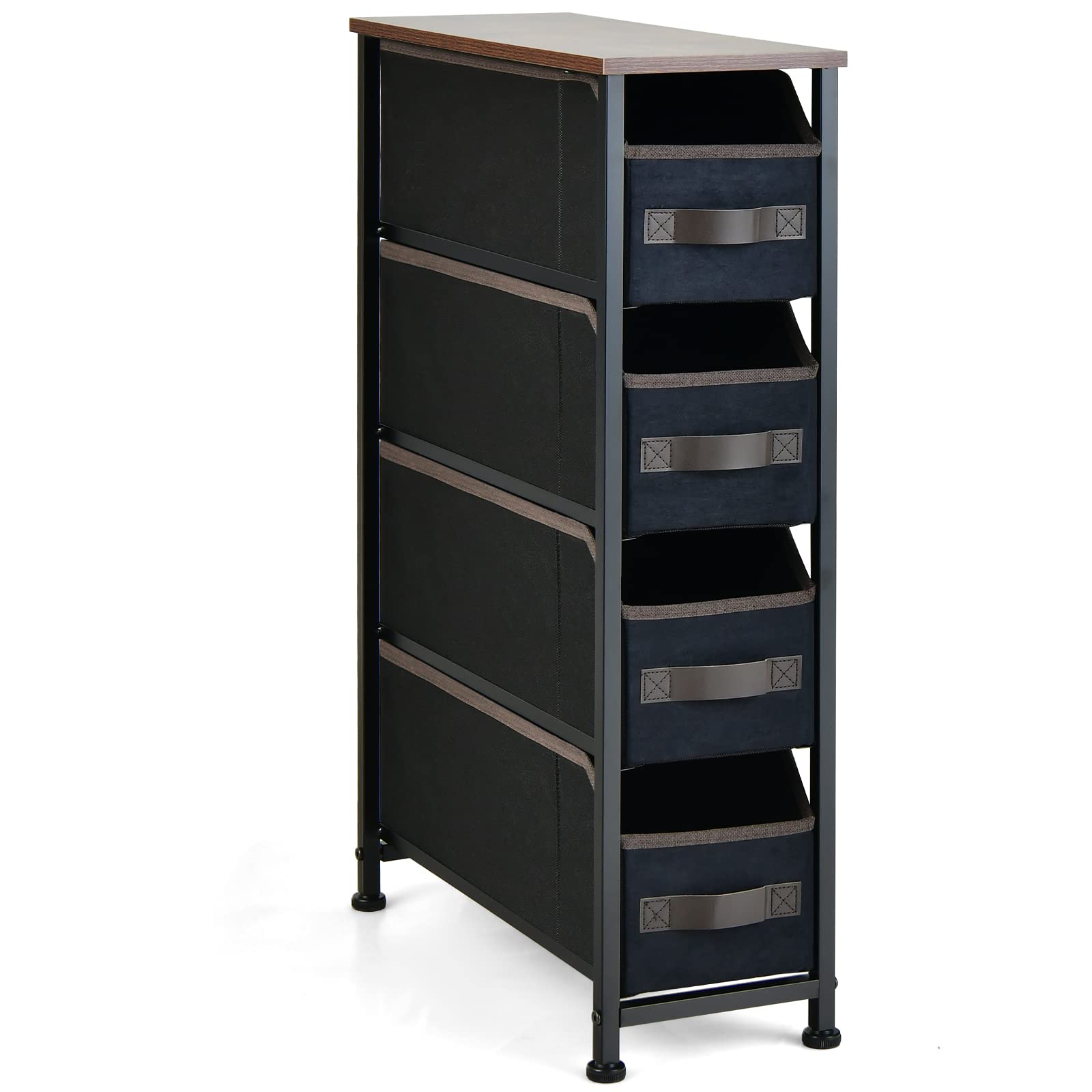 Giantex Vertical 4 Drawer Dresser for Bedroom- Narrow Storage Tower Unit with 4 Removable Drawers