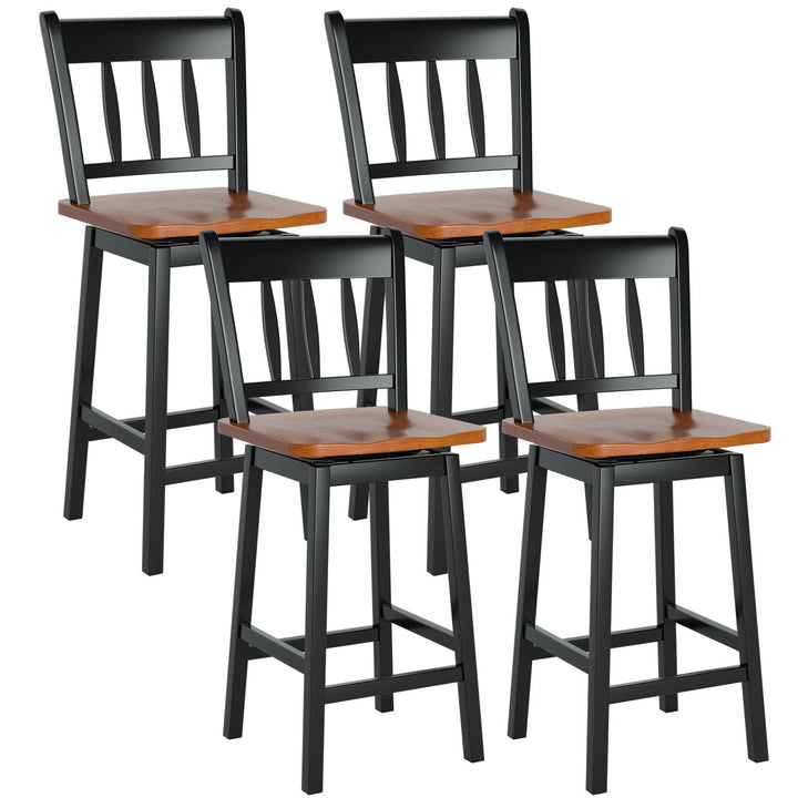 30.5 Inch Rubber Wood Bar Chairs - Giantex