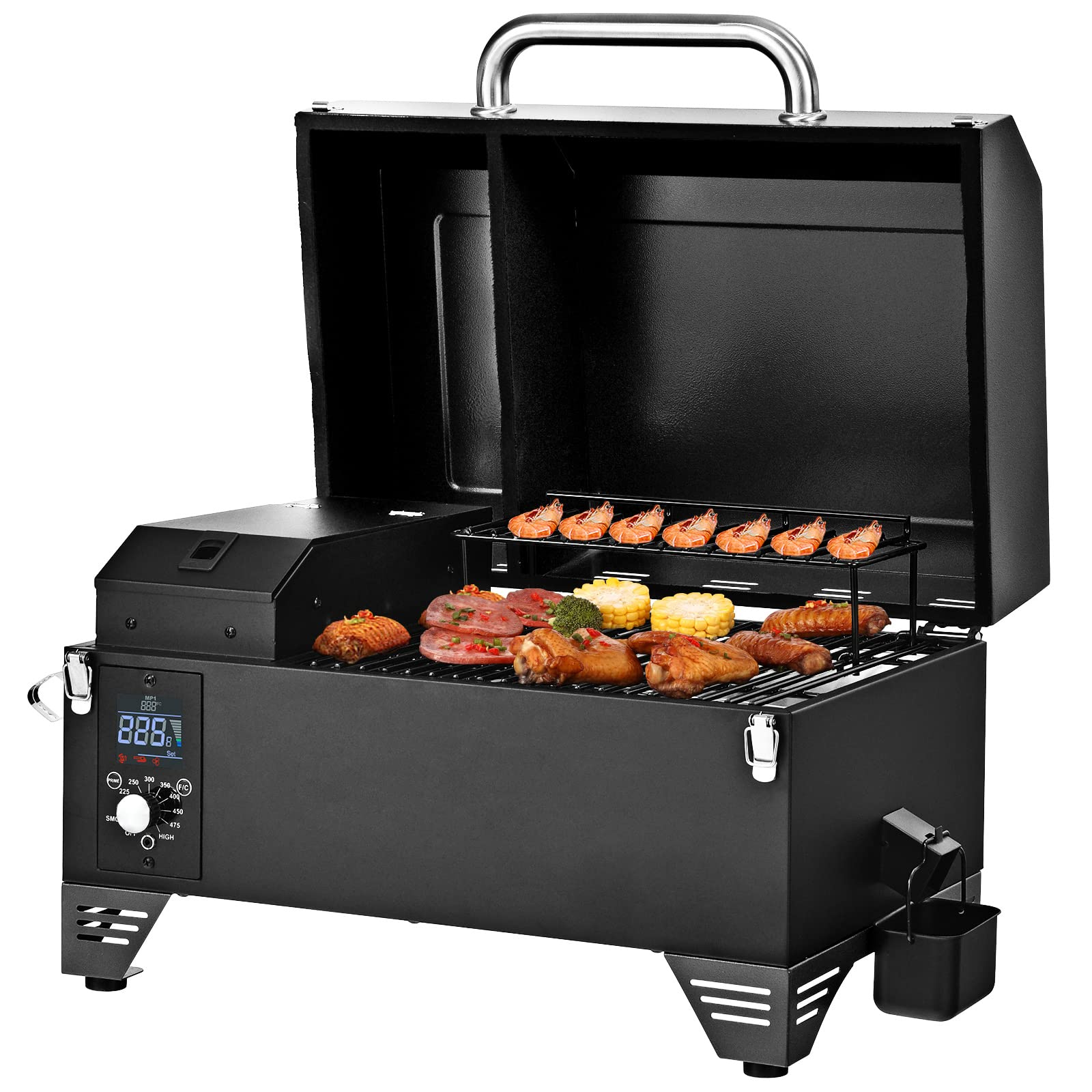 Giantex Portable Gas Grill with 2 Burner, Max. 20,000 BTU total, Folding  Legs, Built-in Thermometer, Travel Locks, Stainless Steel Tabletop Propane