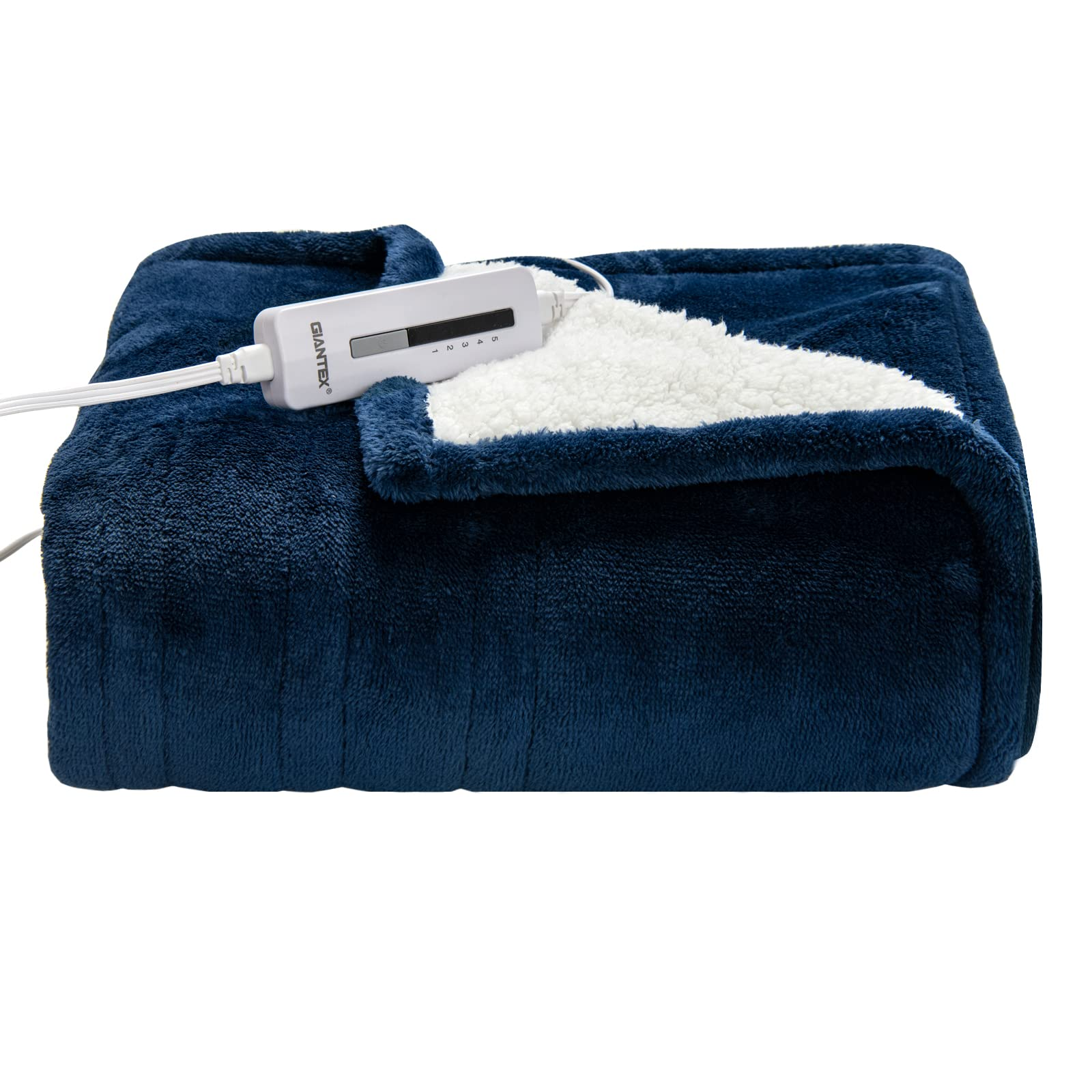 Giantex Electric Blanket Heated Throw, Flannel Sherpa Double Side Heating Blanket 50''x60''