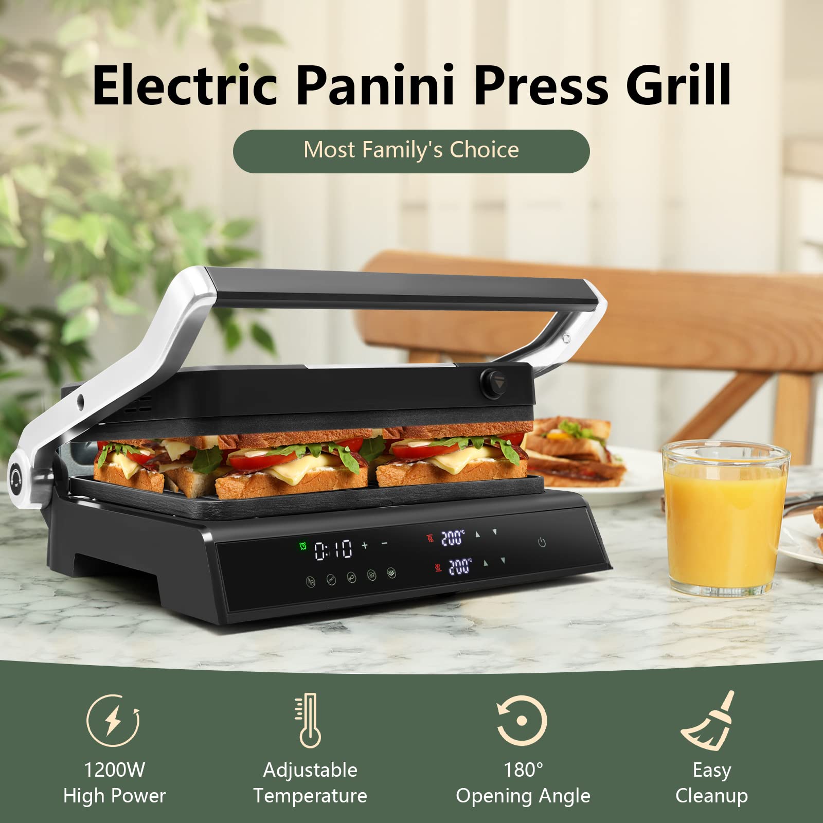 Giantex 3-in-1 Electric Grill Panini Press Sandwich Maker