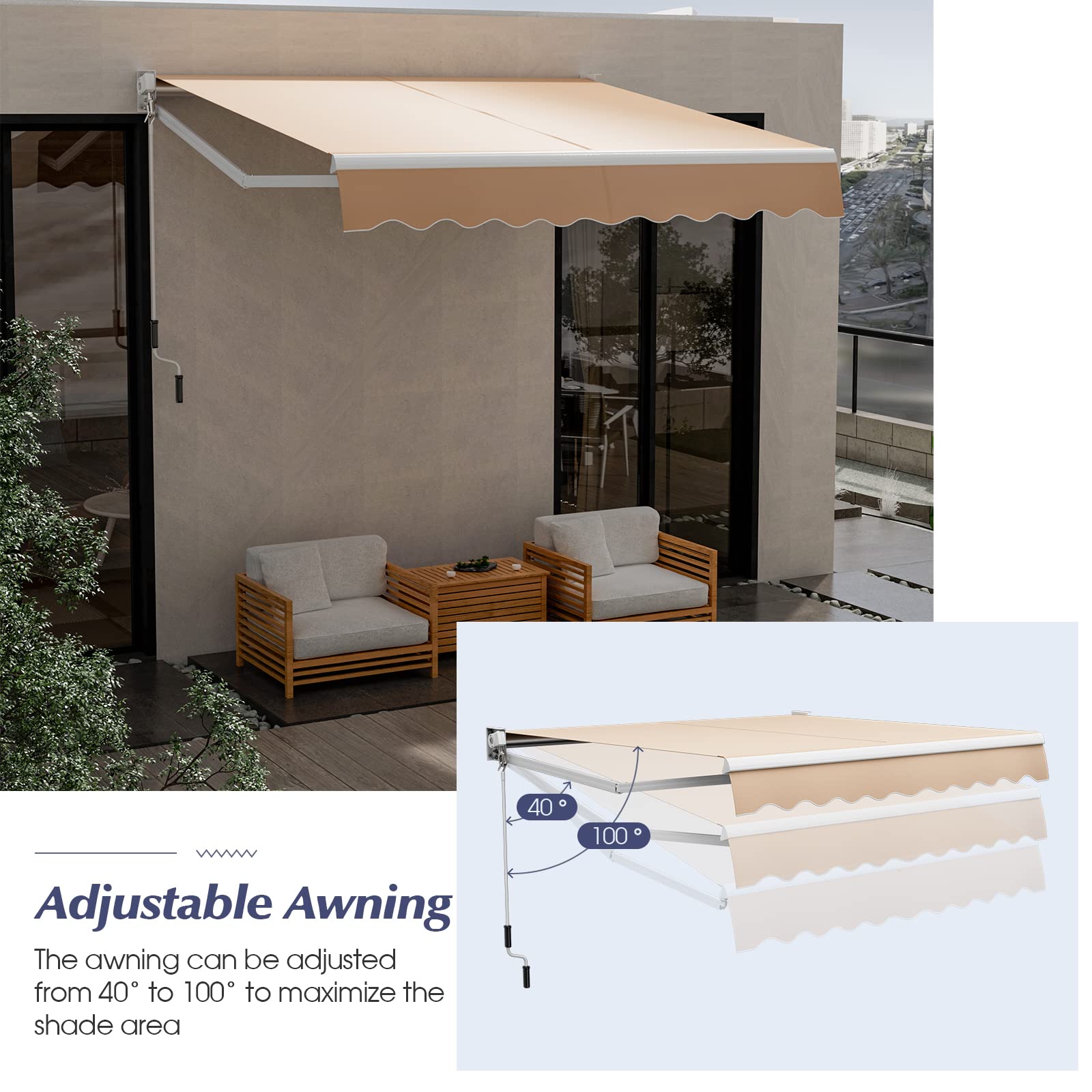 Giantex Retractable Awning for Patio