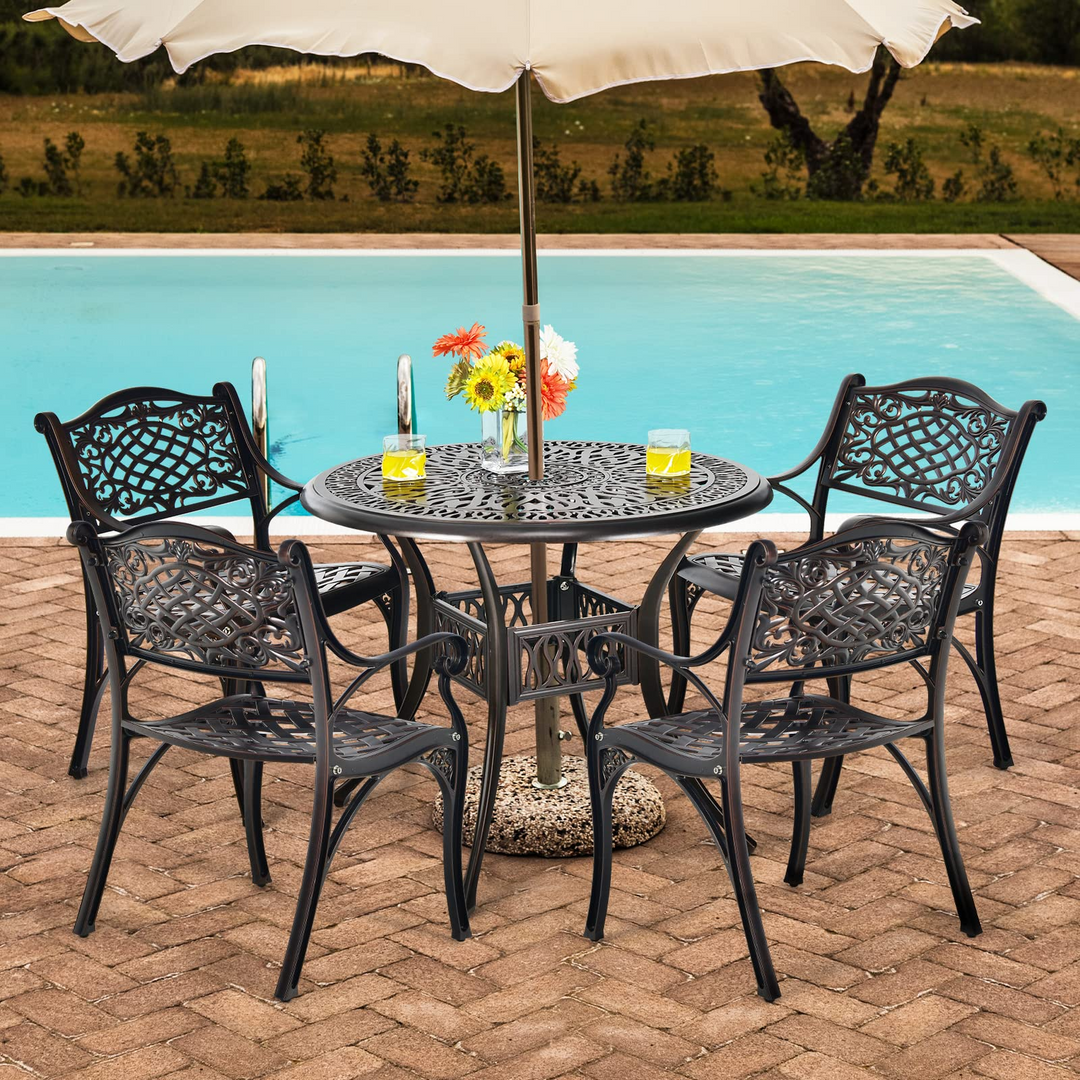Giantex 5 Piece Cast Aluminum Patio Dining Set