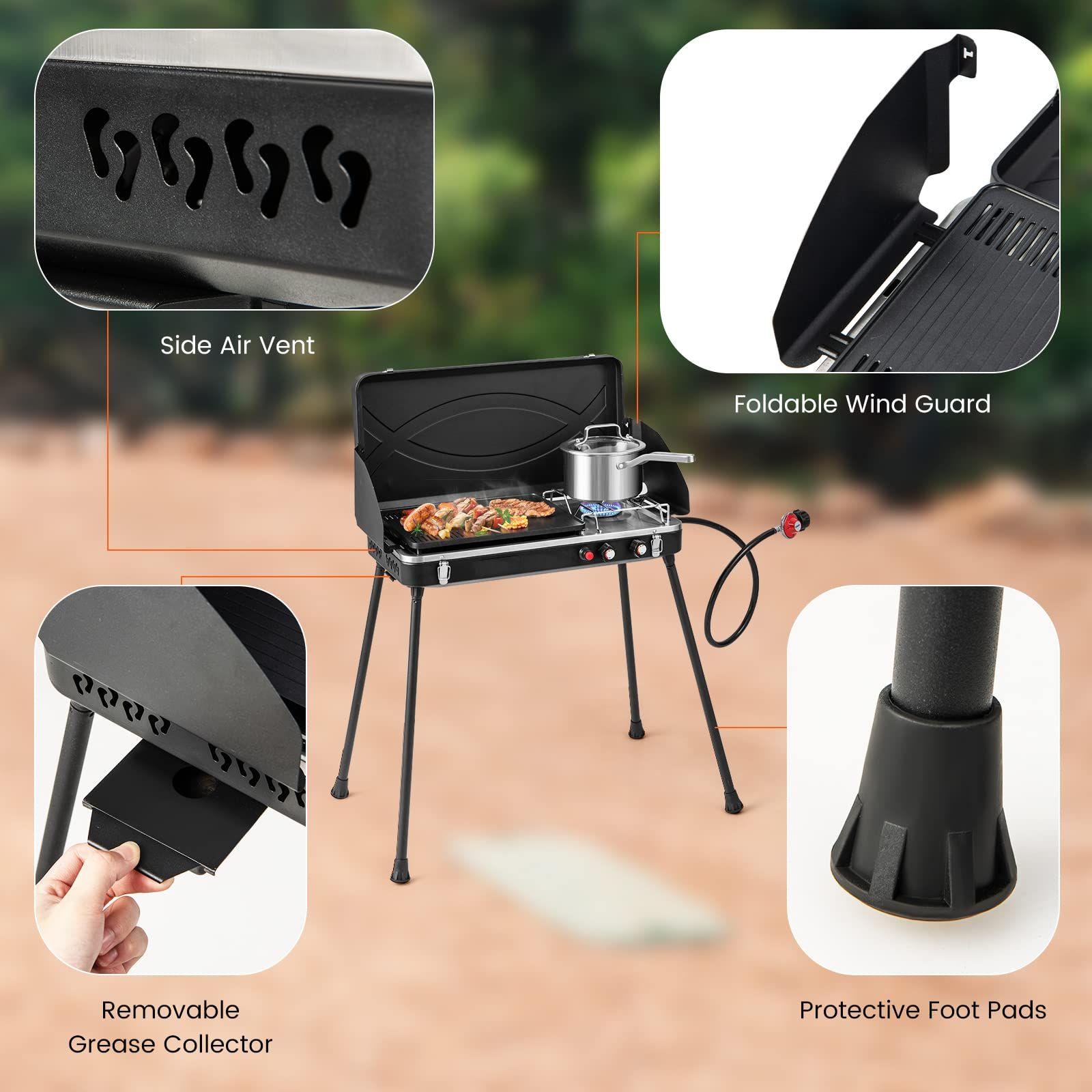Giantex 2-in-1 Gas Camping Grill and Stove