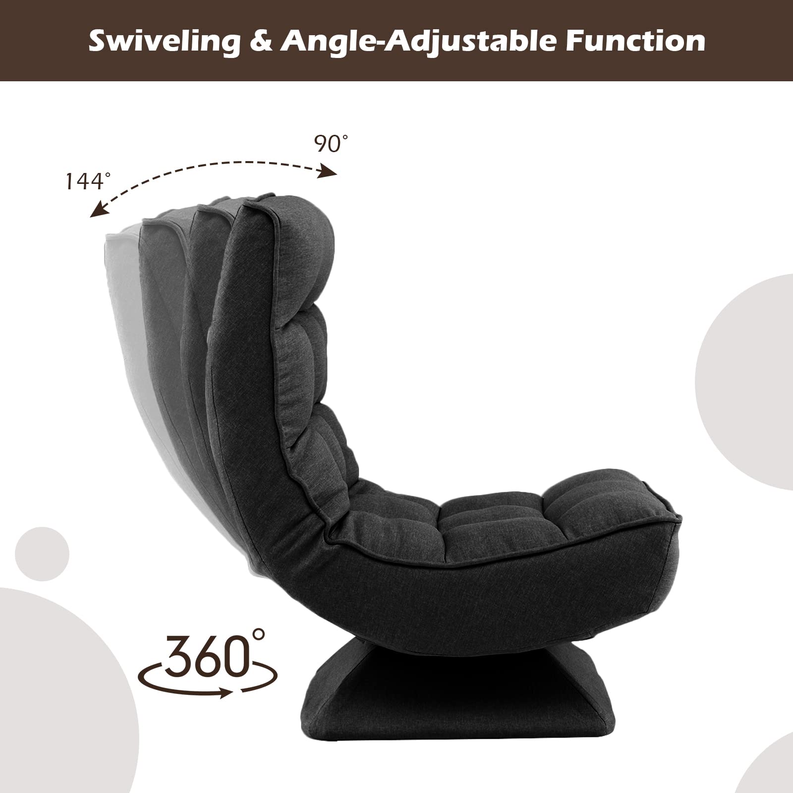 Giantex Adjustable Swivel Floor Chair - 5 Position Video Game Chair