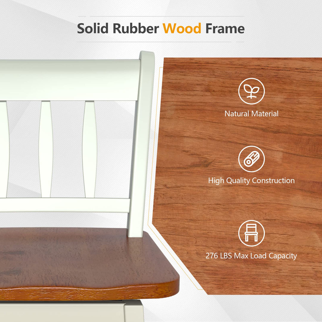 30.5 Inch Rubber Wood Bar Chairs - Giantex