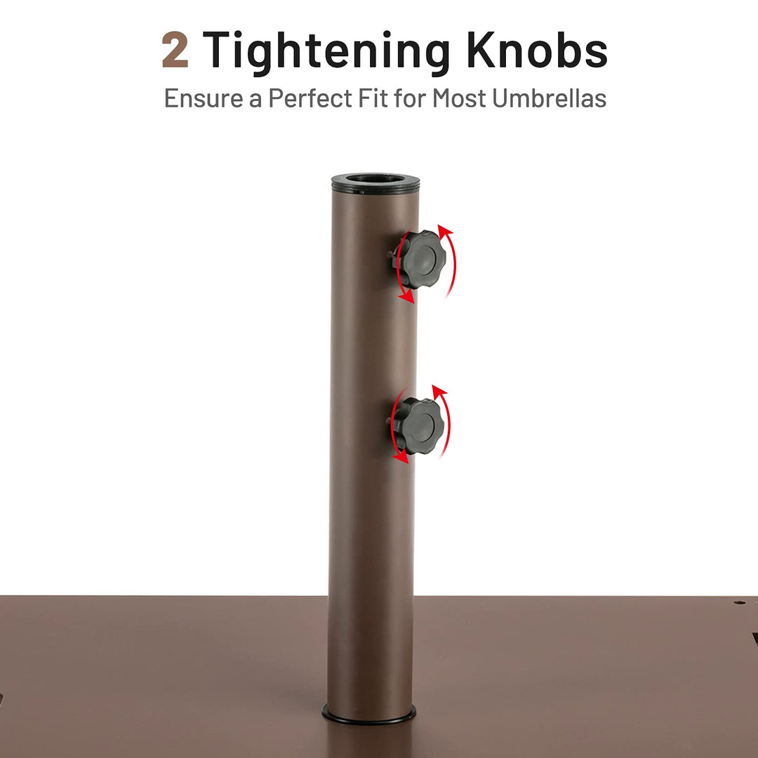 Giantex Patio Umbrella with Base Stand, 10ft Solar Led Lights Outdoor Umbrella and 50 LBS Steel Umbrella Base Stand w/ Wheels