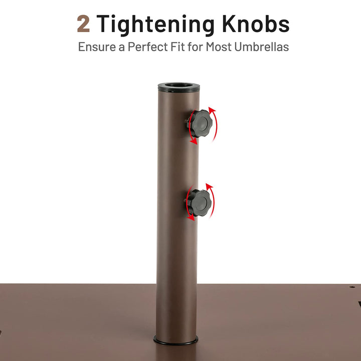 Giantex Patio Umbrella with Base Stand, 10ft Solar Led Lights Outdoor Umbrella and 50 LBS Steel Umbrella Base Stand w/ Wheels