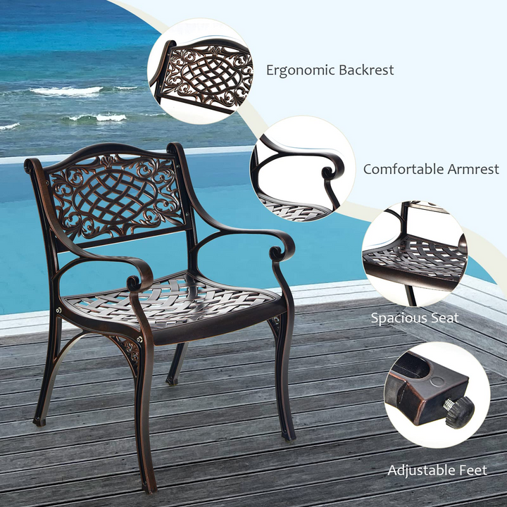 Giantex 5 Piece Cast Aluminum Patio Dining Set