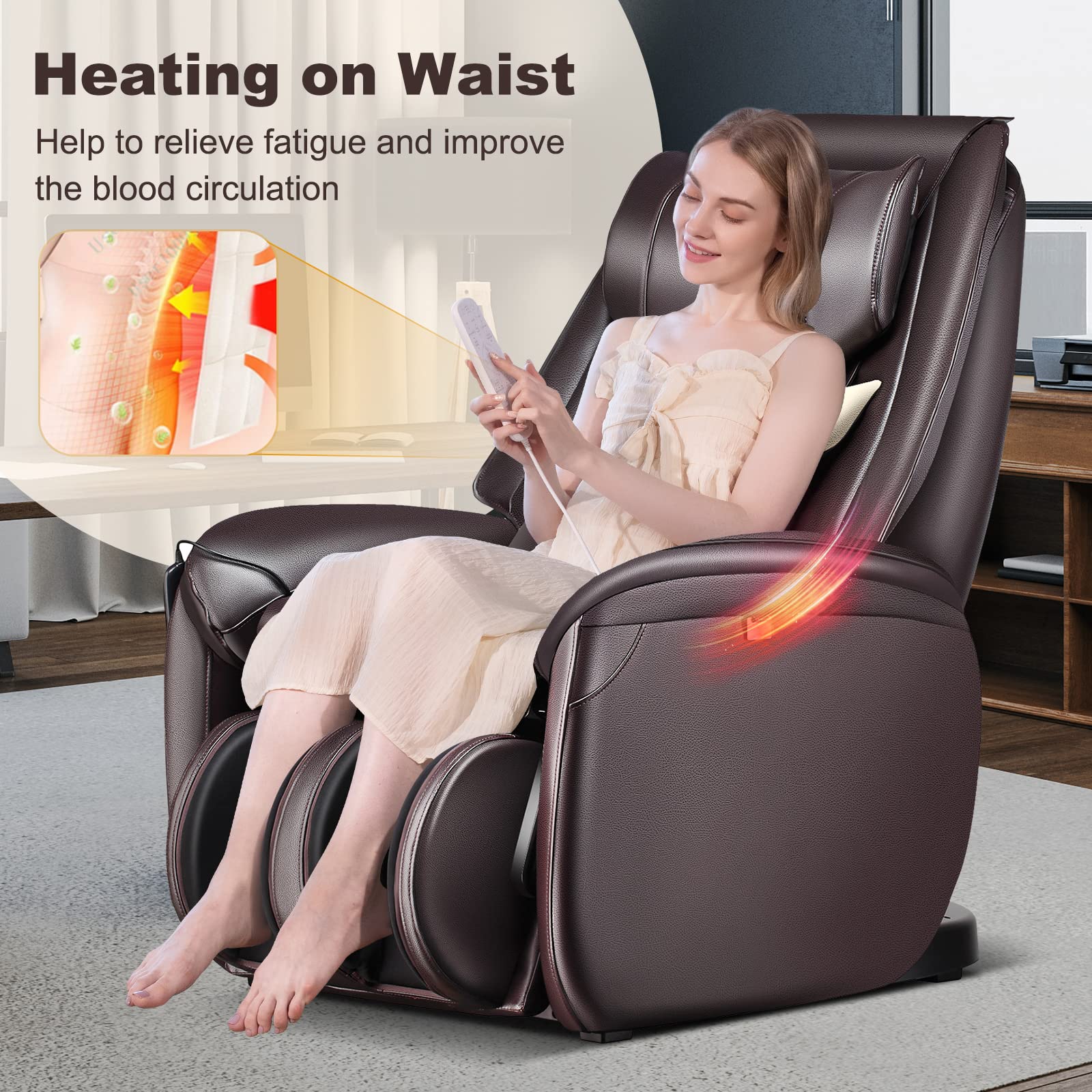 Giantex Full Body Massage Chair - Zero Gravity SL Track Electric Recliner with Reversible Footrest