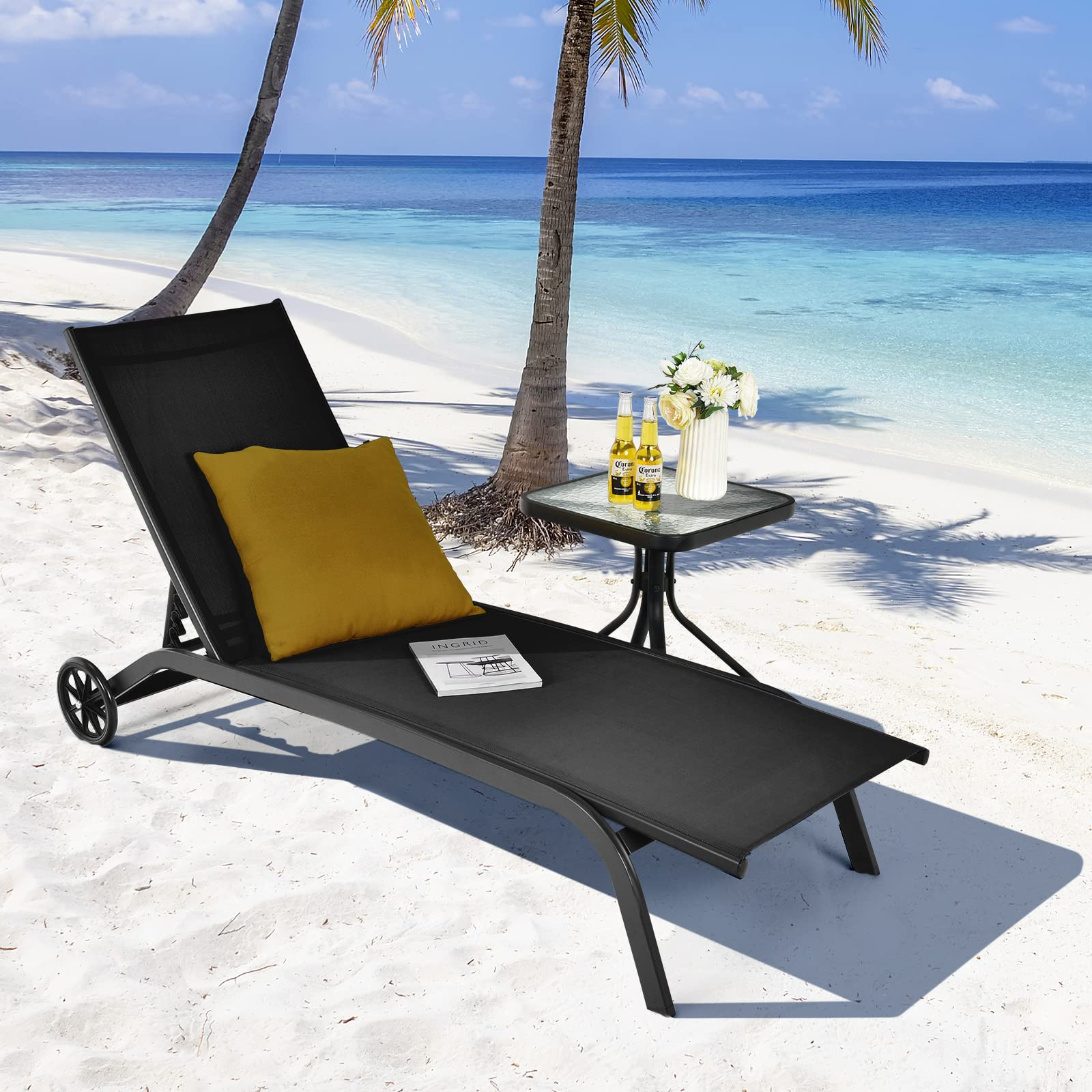 Giantex Patio Lounge Chairs for Pool Area