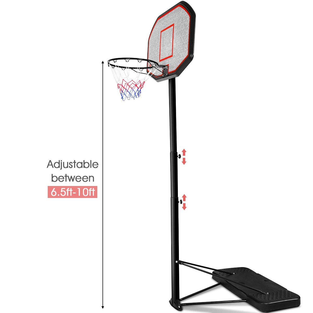 Giantex Portable Basketball Hoop 10 Ft Indoor Outdoor Adjustable Height 6.5'-10'